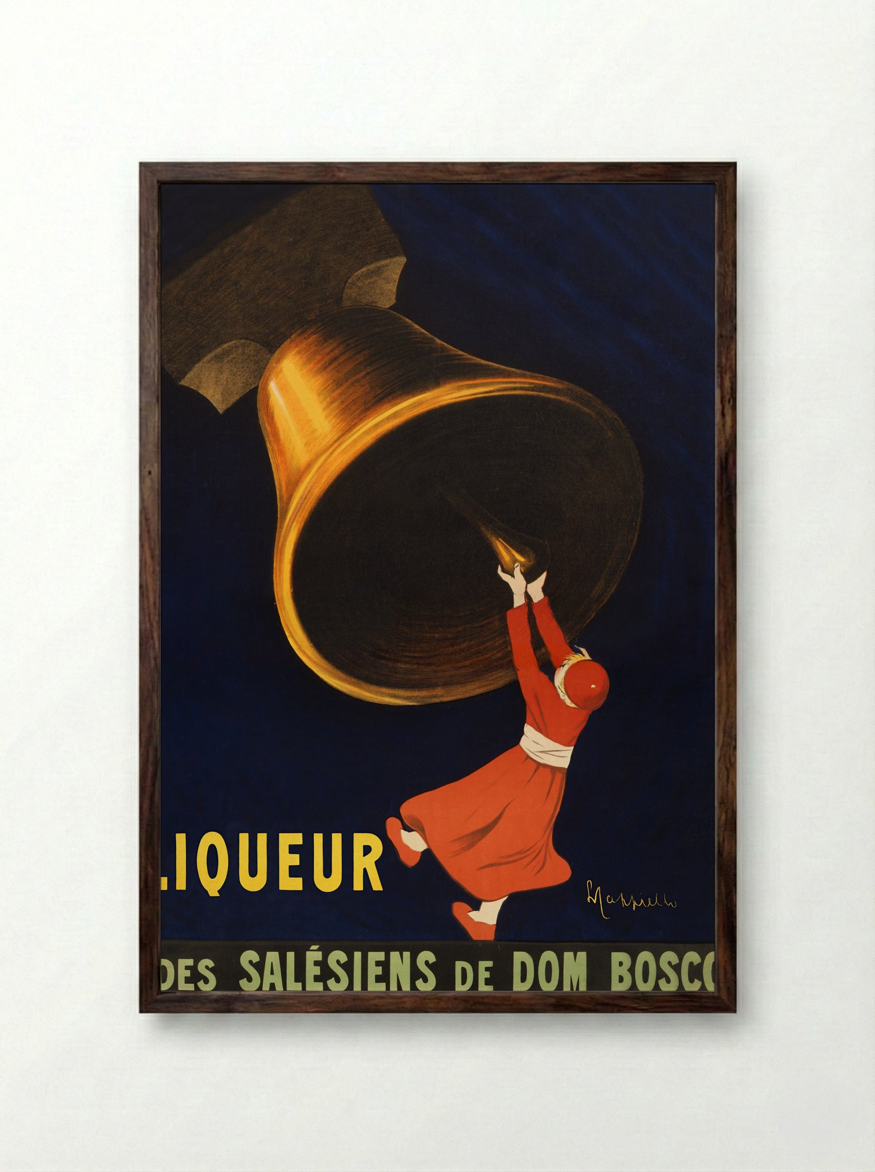 Angelus Liqueur des Salésiens de Dom Bosco - Leonetto Cappiello - Framed Print Dark Wood