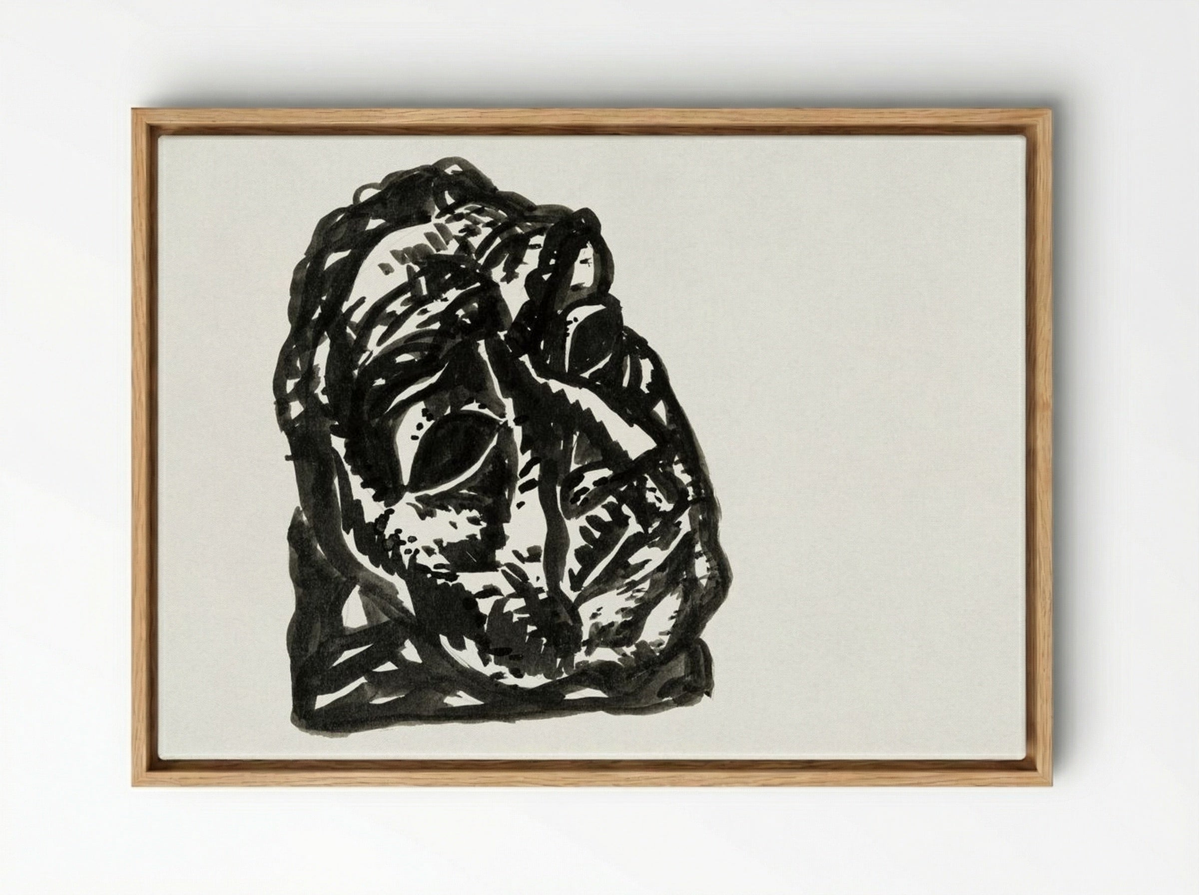 Head of a Man Looking Obliquely to the Top Right - Leo Gestel - Framed Canvas Wood