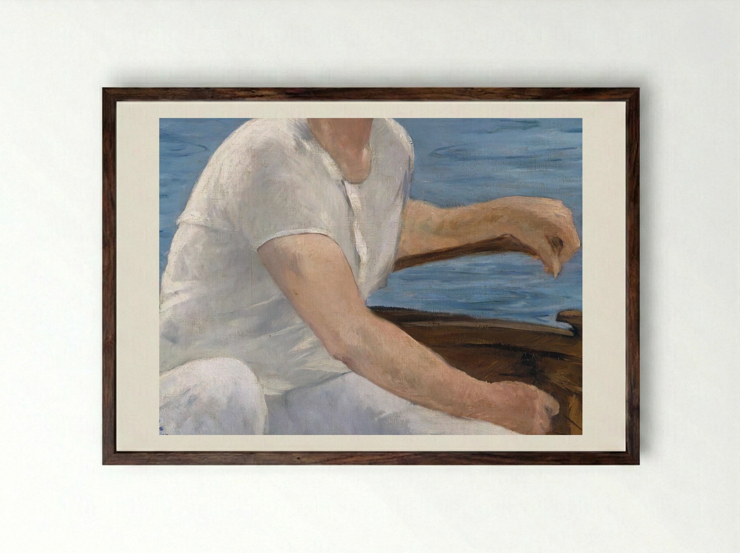 Boating - Édouard Manet - Framed Print Dark Wood