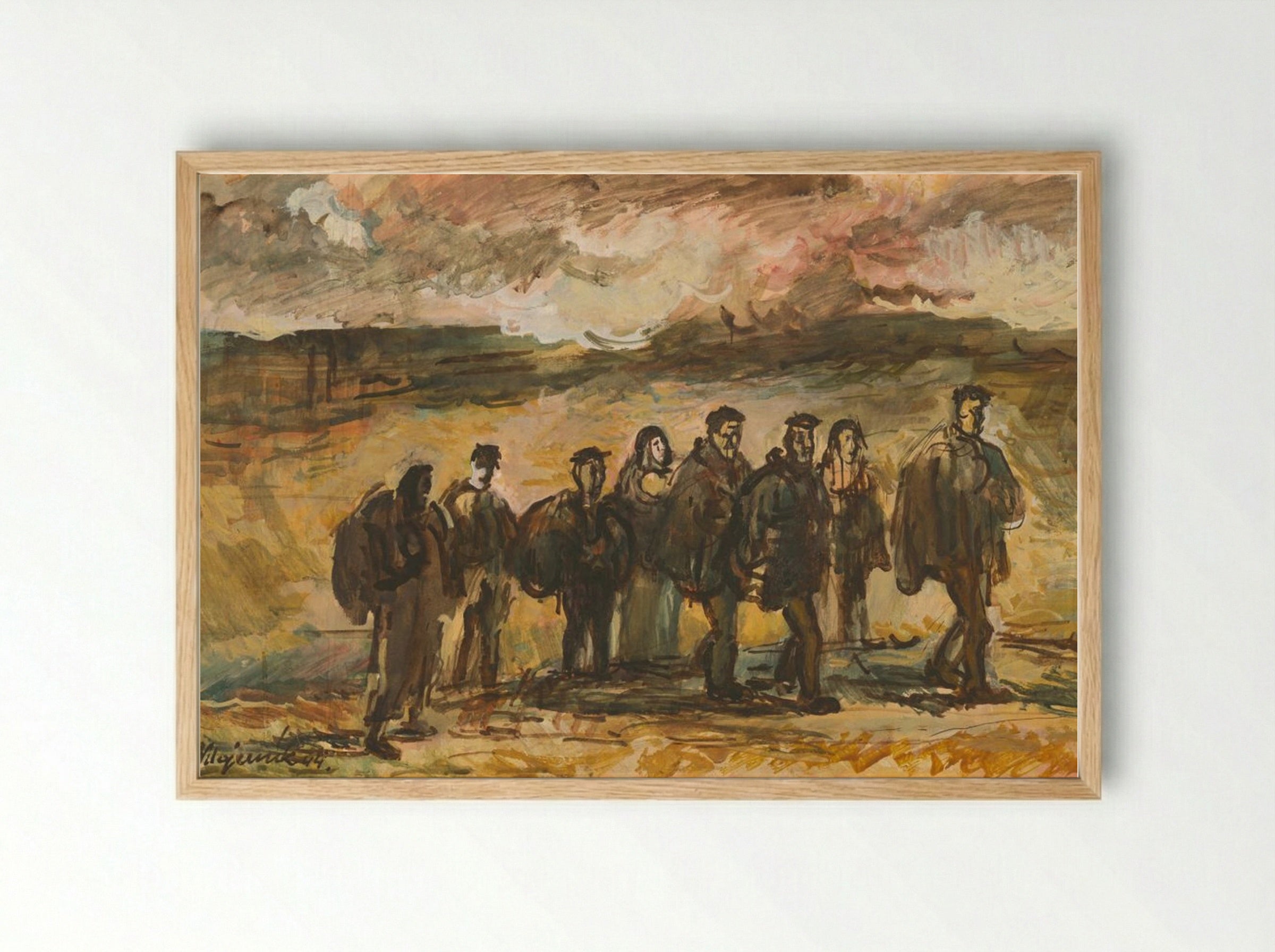 Refugees - Cyprián Majerník - Framed Print Wood