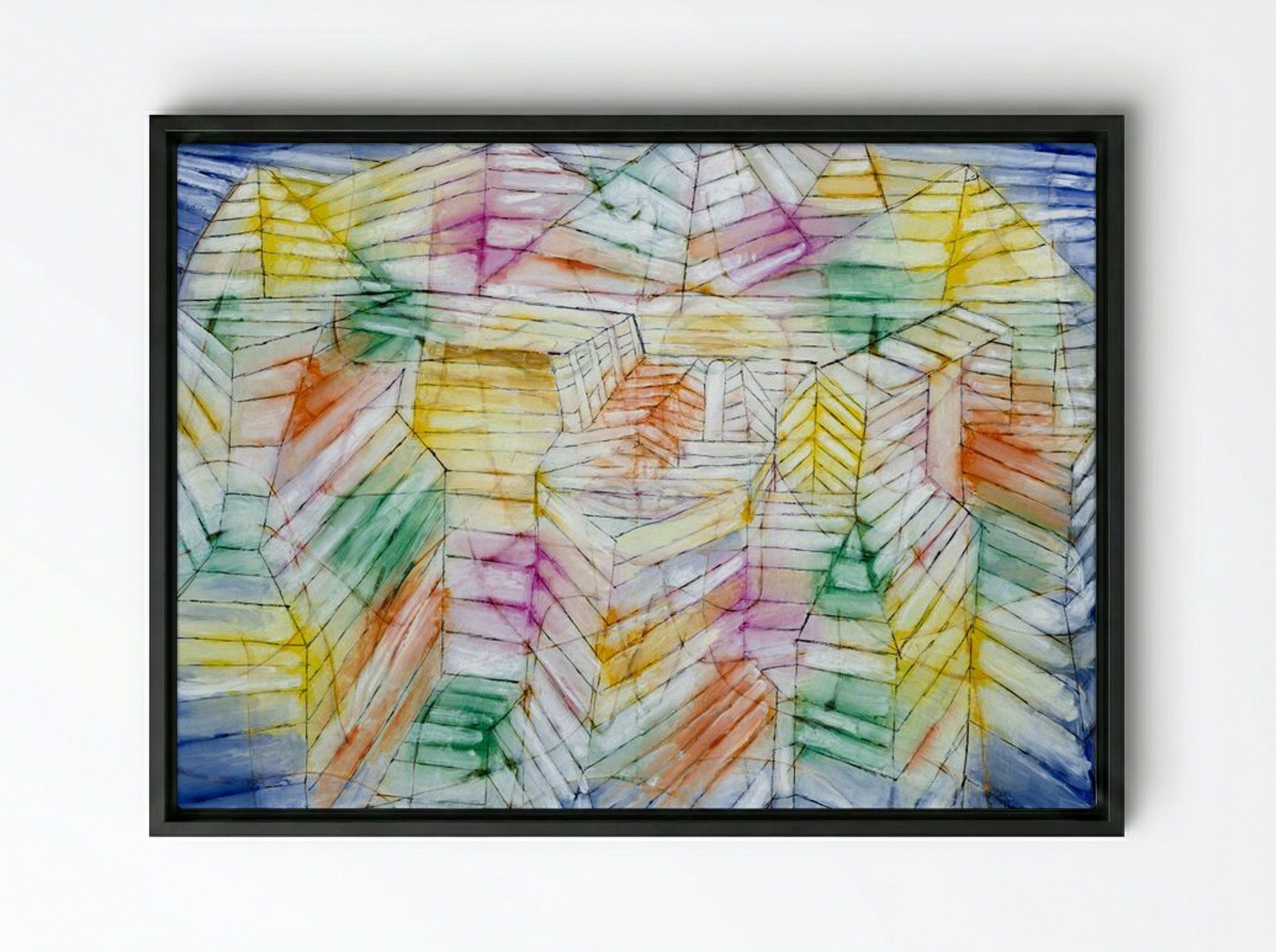 Theater, Mountain, Construction - Paul Klee - Framed Canvas Black