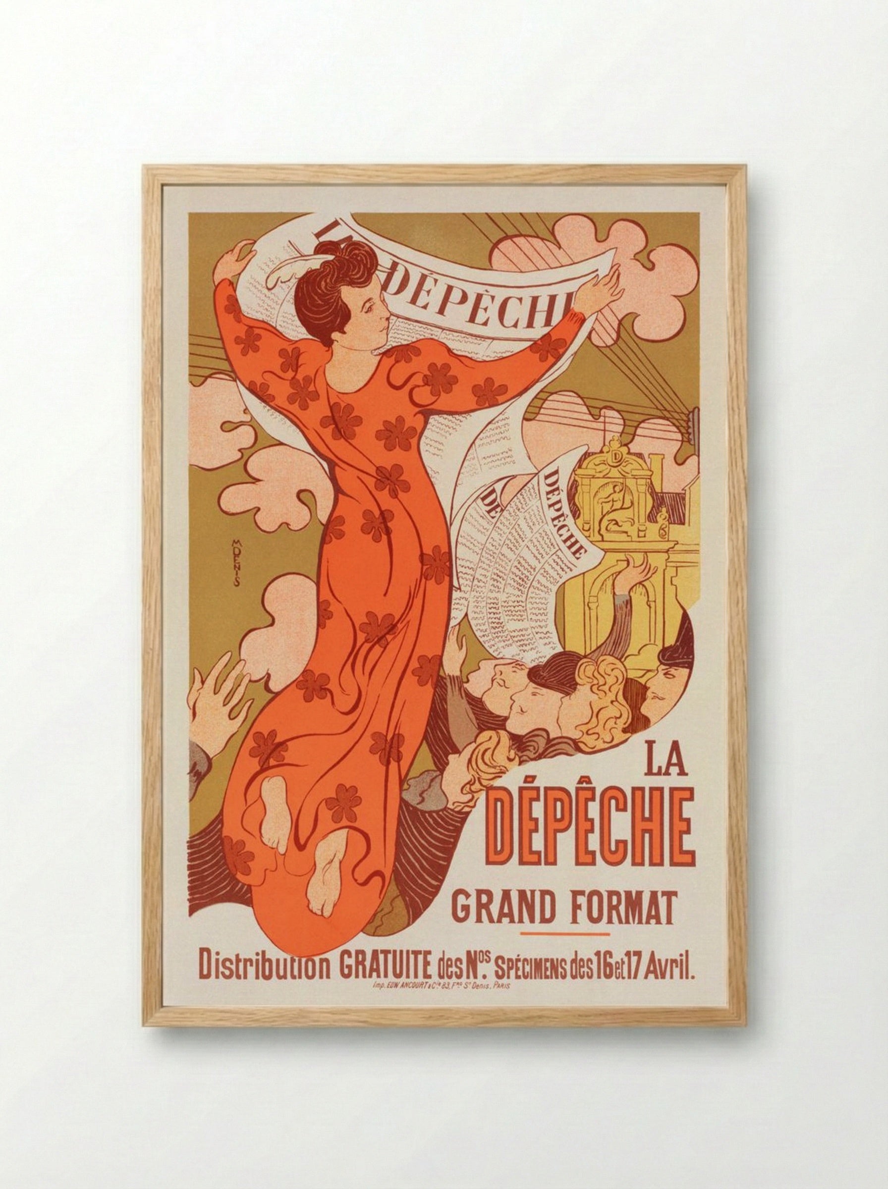 Poster for La Dépêche de Toulouse - Maurice Denis - Framed Print Wood