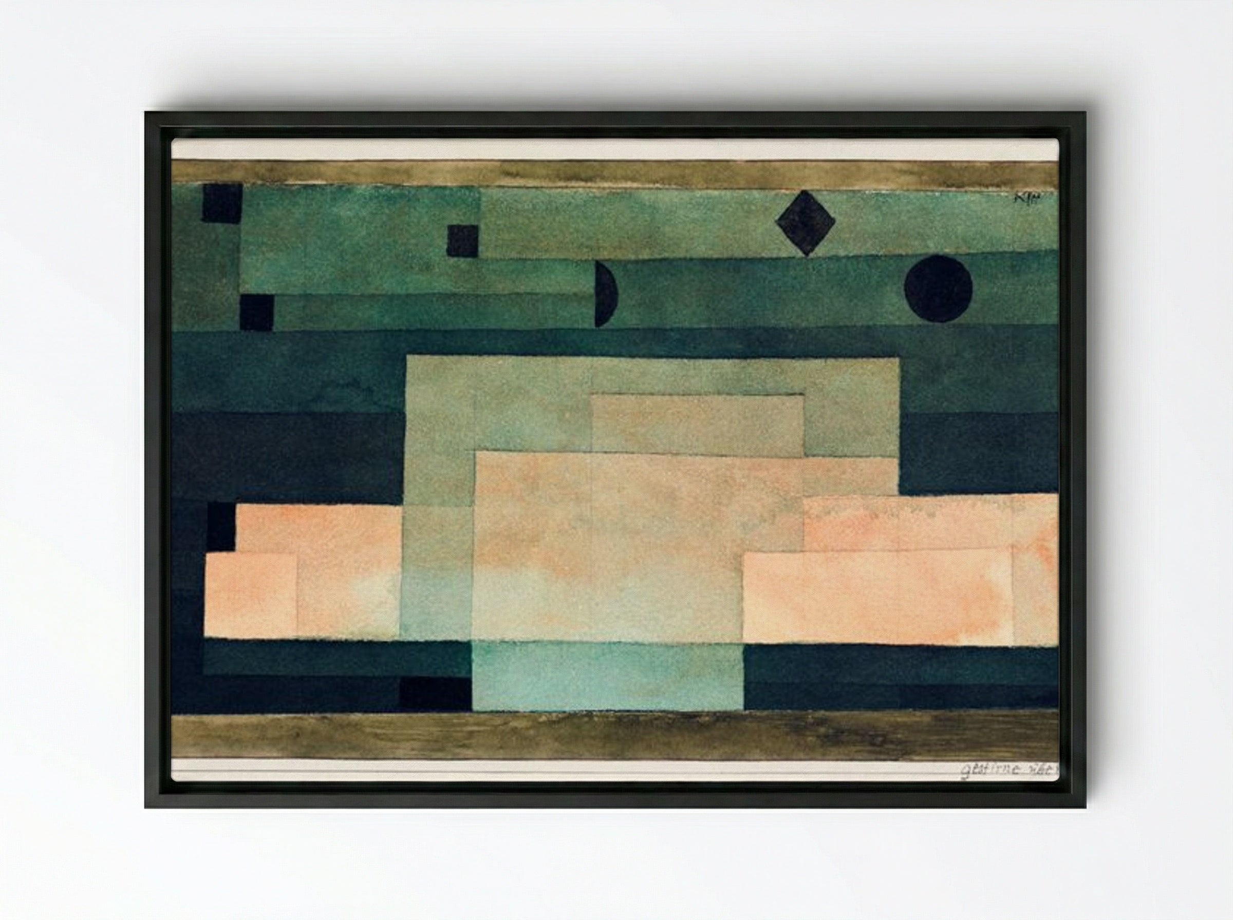 The Firmament Above the Temple - Paul Klee - Framed Canvas Black