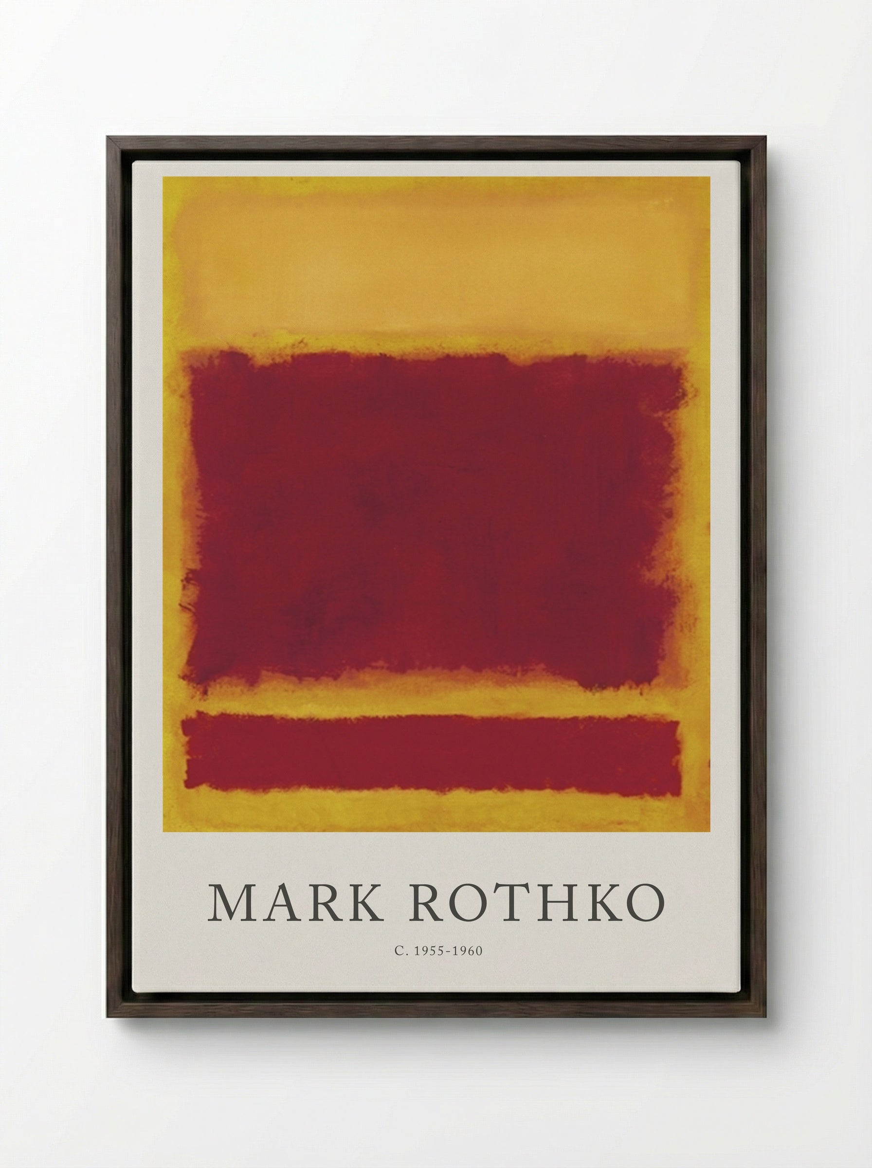 Untitled (Yellow, Red, Yellow) - Mark Rothko - Framed Canvas Dark Wood