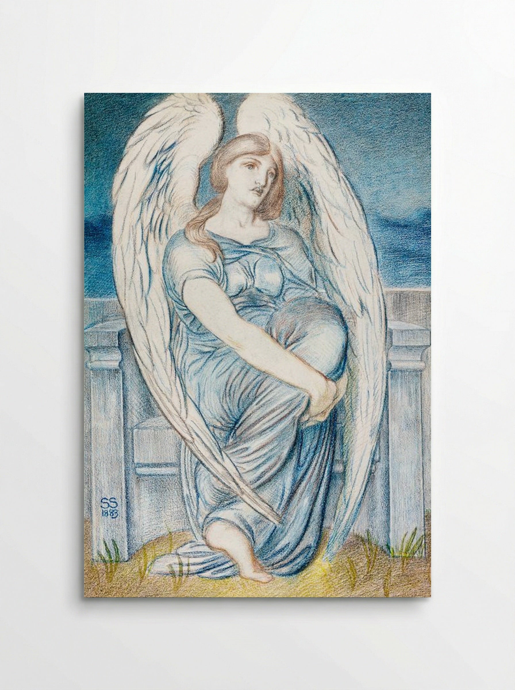 Seated Angel - Simeon Solomon - Poster