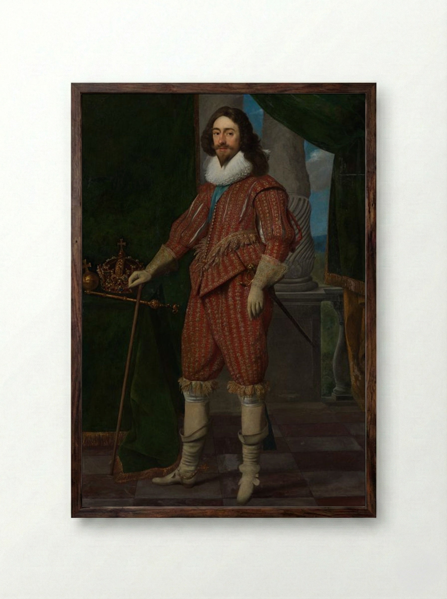 Charles I, King of England - Daniel Mijtens - Framed Print Dark Wood