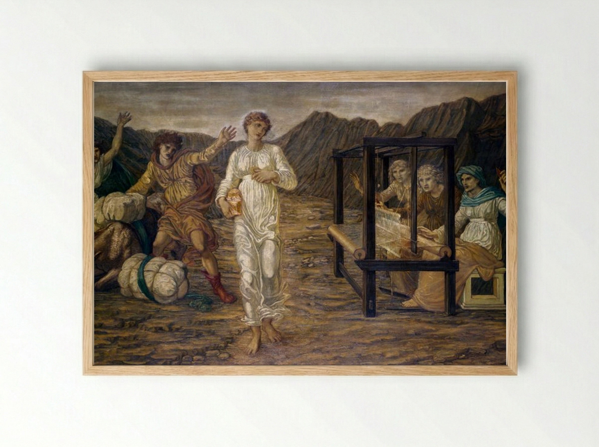 Psyche Set by Venus the Task - Edward Burne-Jones - Framed Print Wood