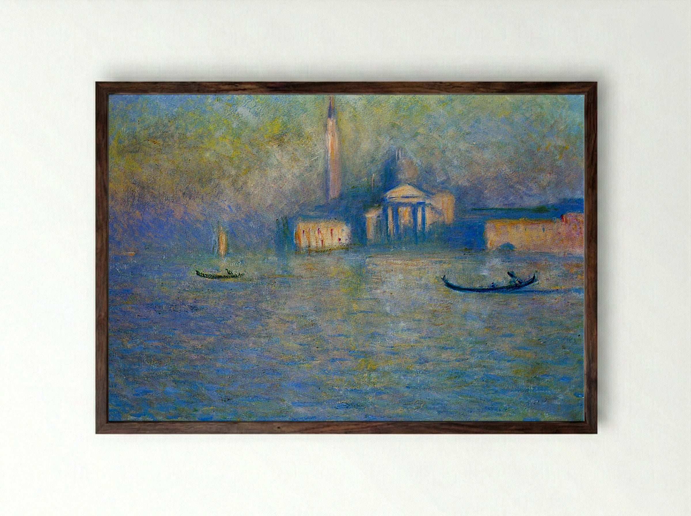 San Giorgio Maggiore at Twilight - Claude Monet - Framed Print Dark Wood