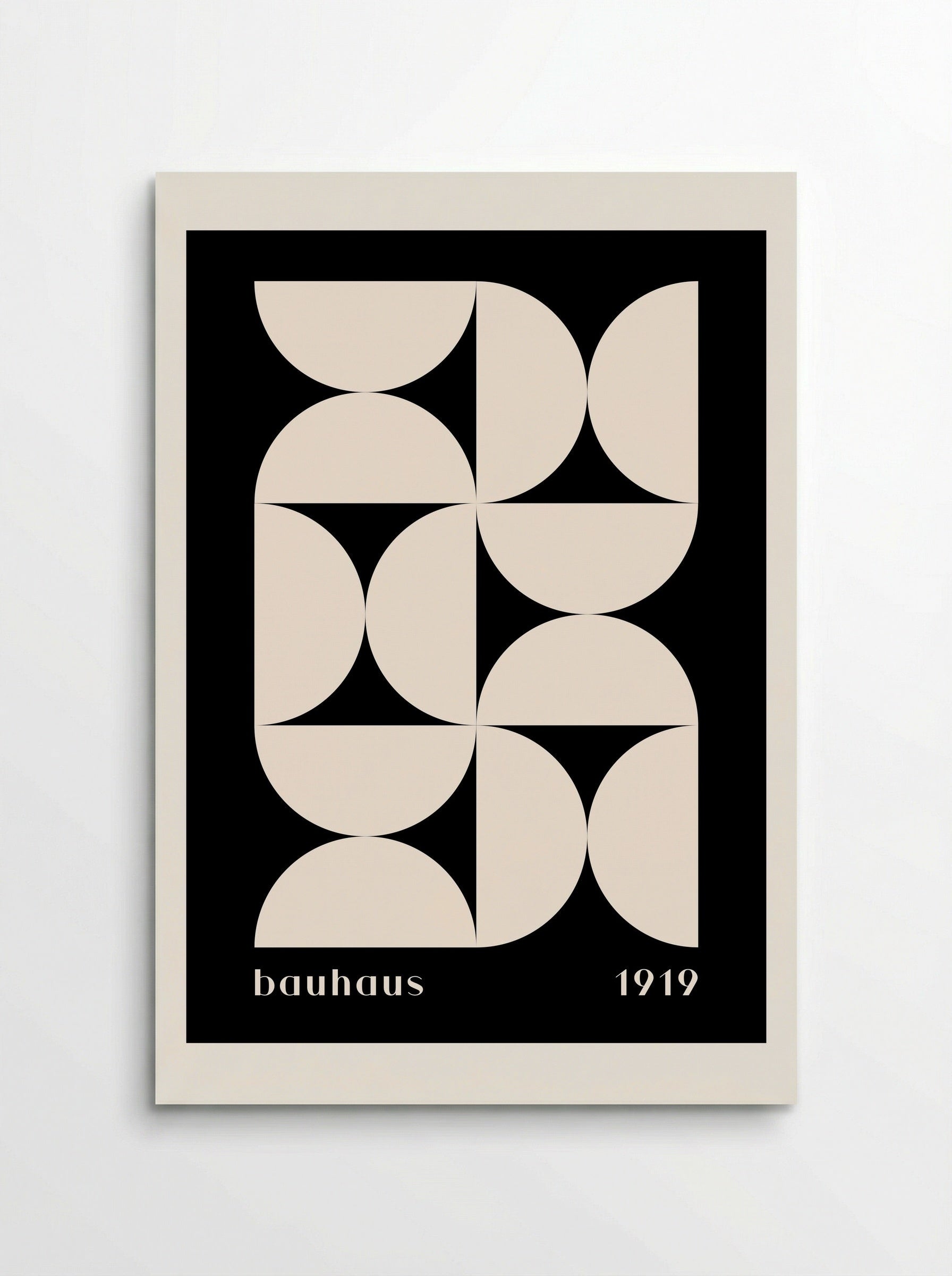 Bauhaus Geometrika (1919) in Neutral Black - Poster