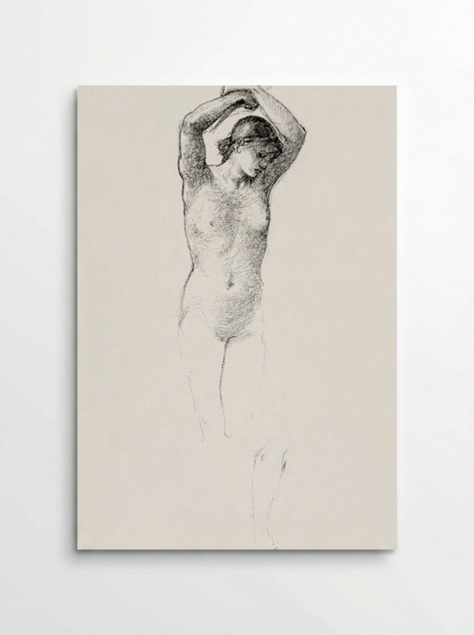 Standing Female Nude with Arms Raised - Edward Burne-Jones - Poster