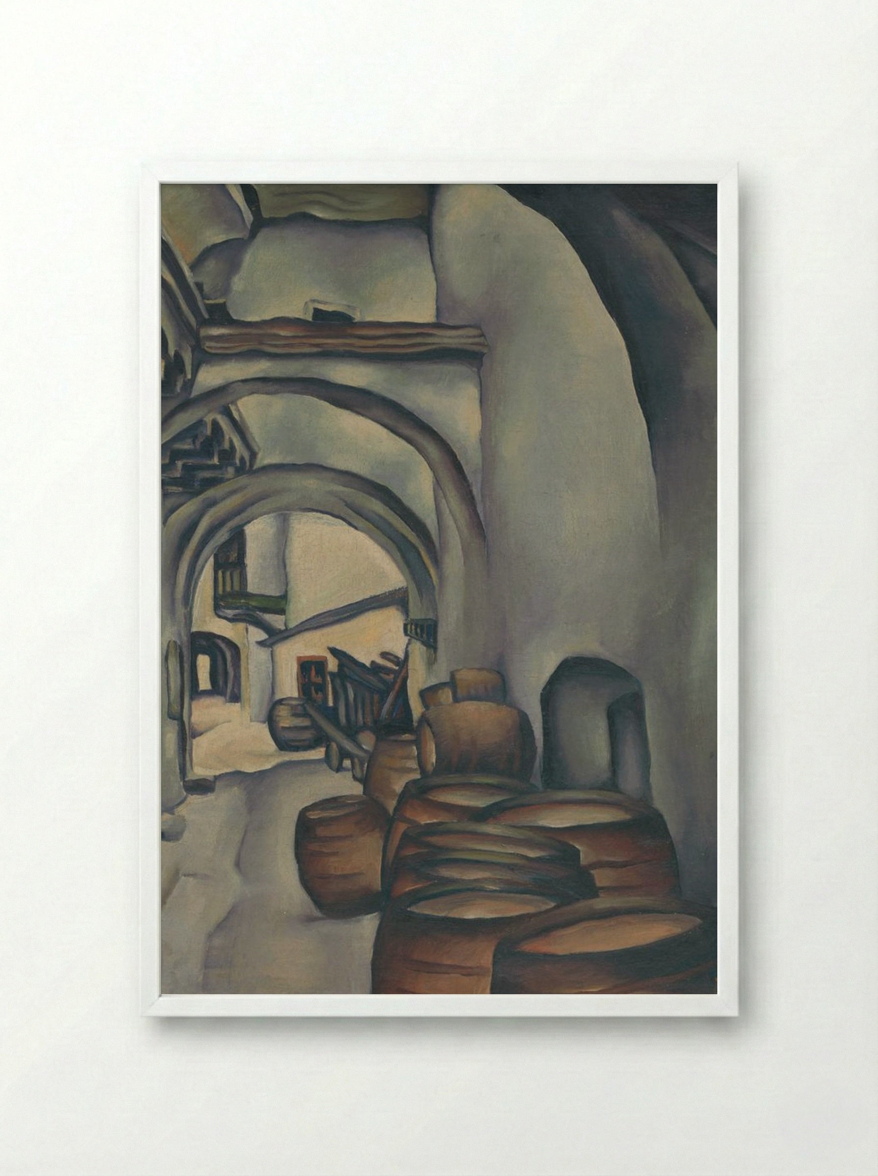 Kositsky Yard - Konstantin Bauer - Framed Print White