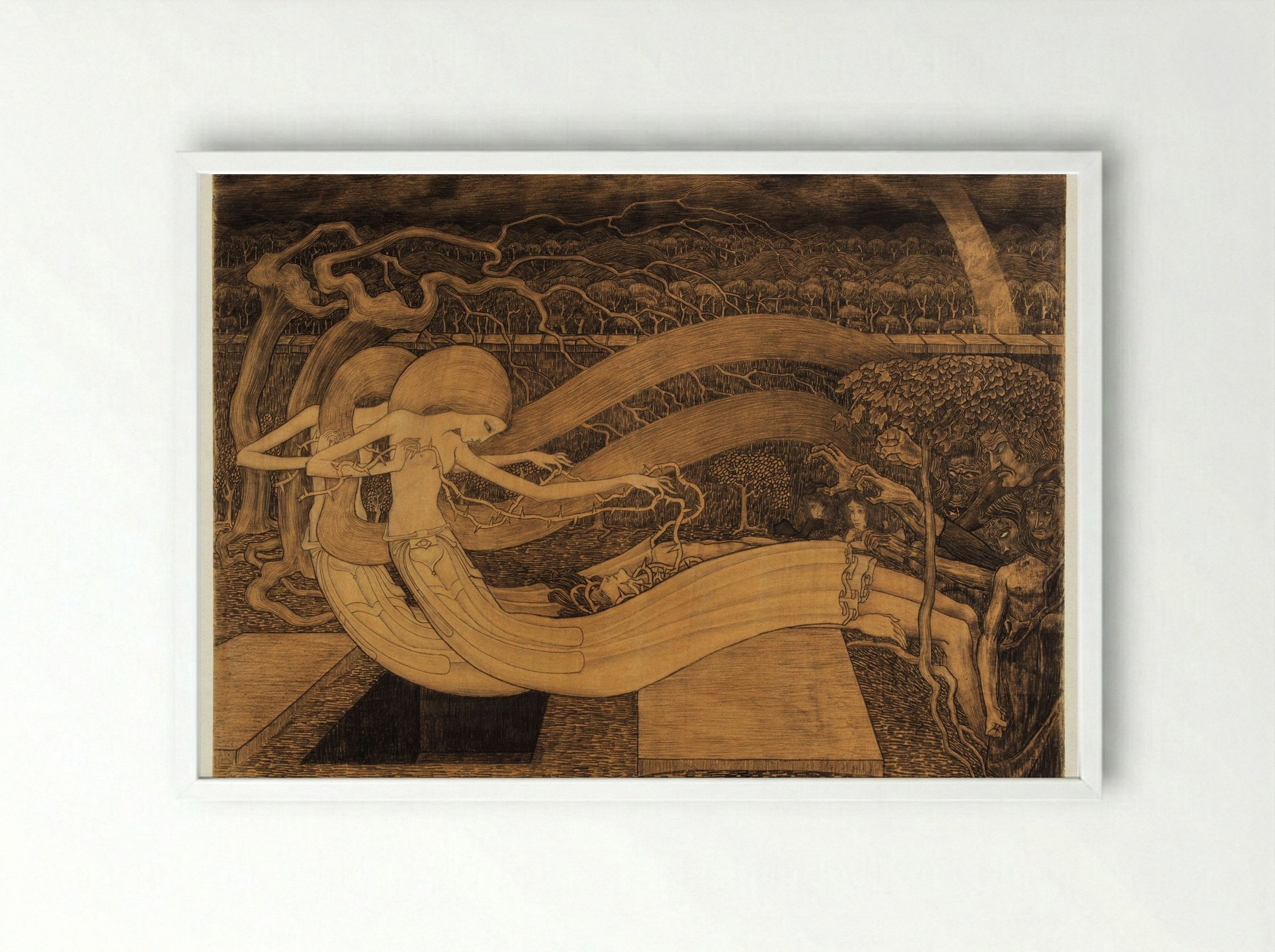 O Grave, Where is Thy Victory? - Jan Toorop - Framed Print White