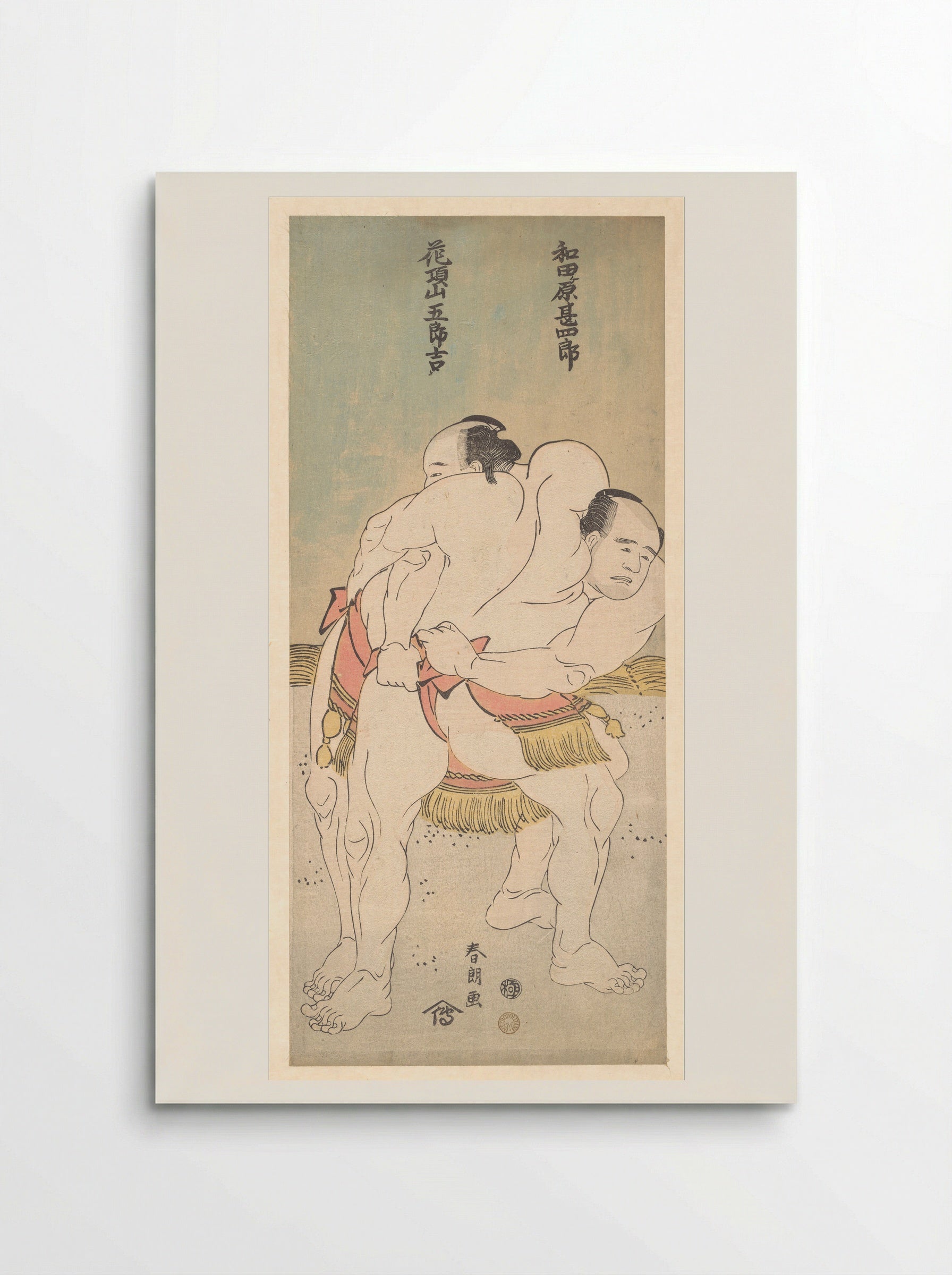 The Sumo Wrestlers Wadagahara Jinshirō and Kachōzan Gorokichi - Katsushika Hokusai - Poster