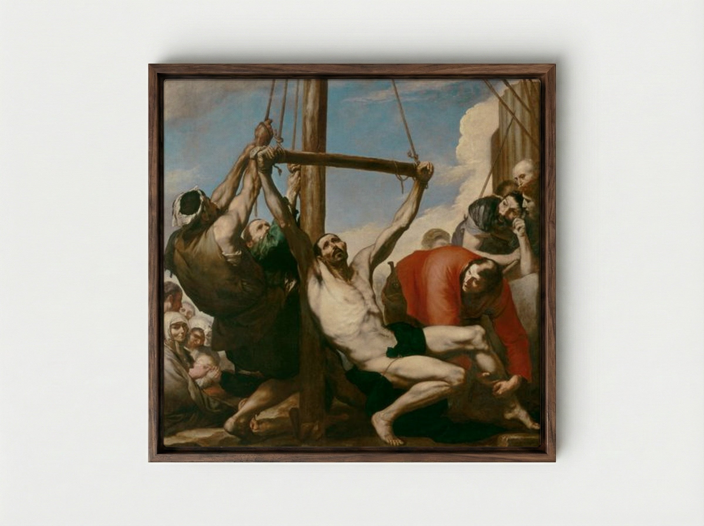 The Martyrdom of Saint Philip - Jusepe de Ribera - Framed Canvas Dark Wood