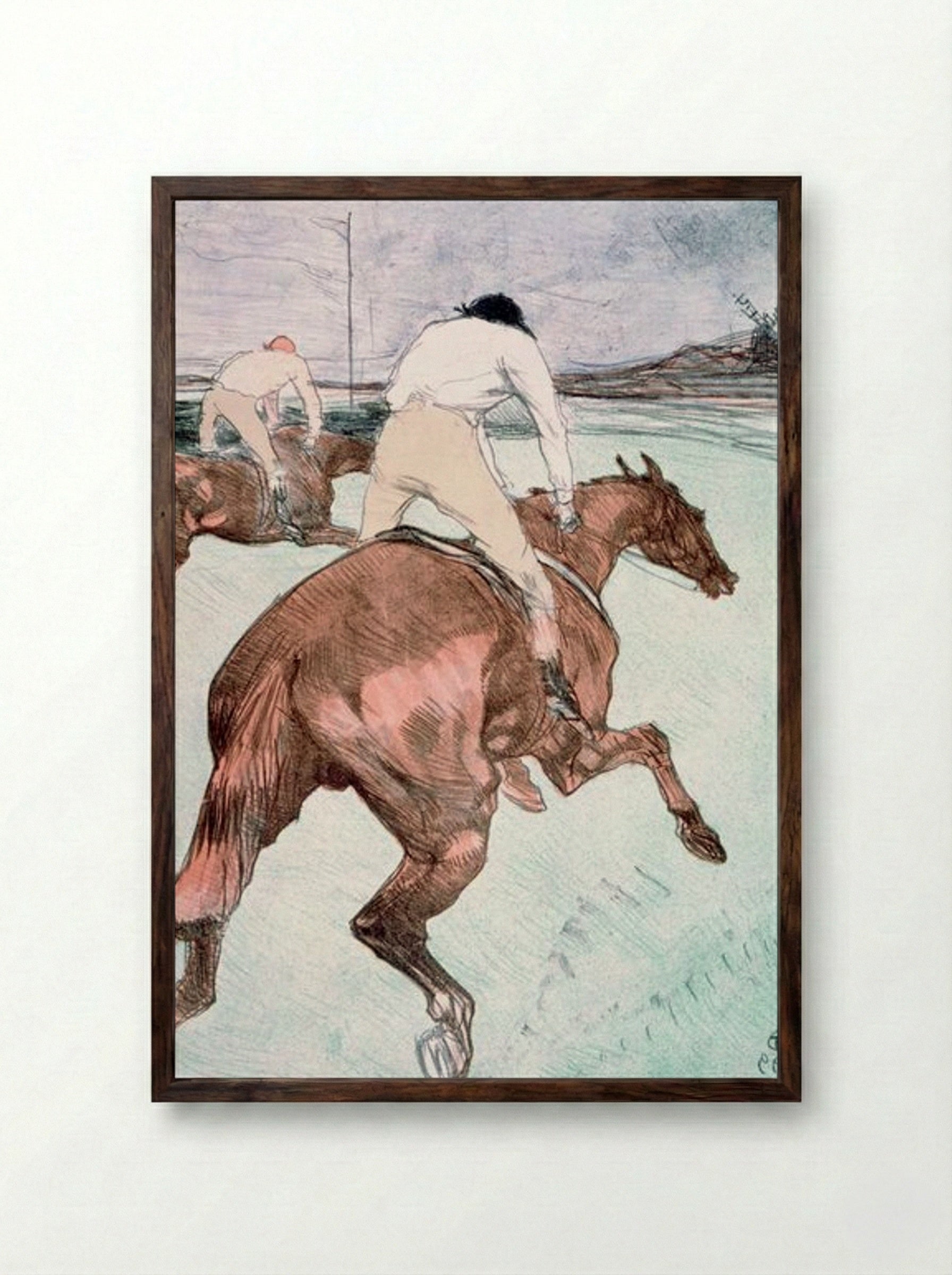 The Jockey - Henri de Toulouse-Lautrec - Framed Print Dark Wood