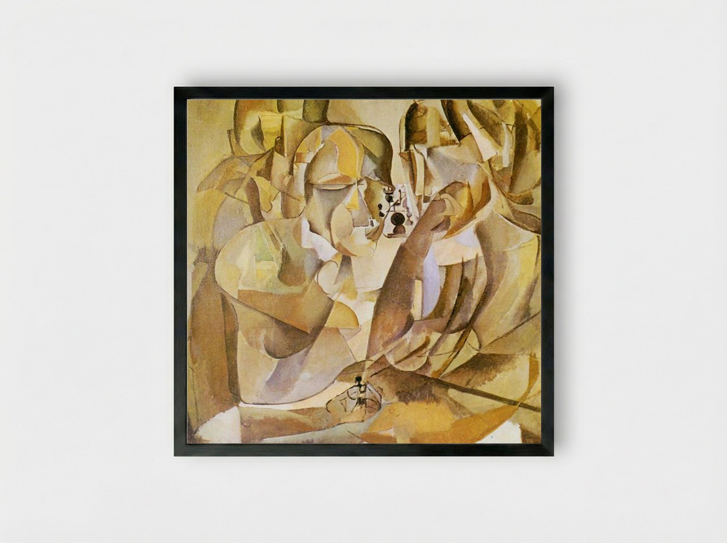 Portrait of Chess Players - Marcel Duchamp - Framed Print Black