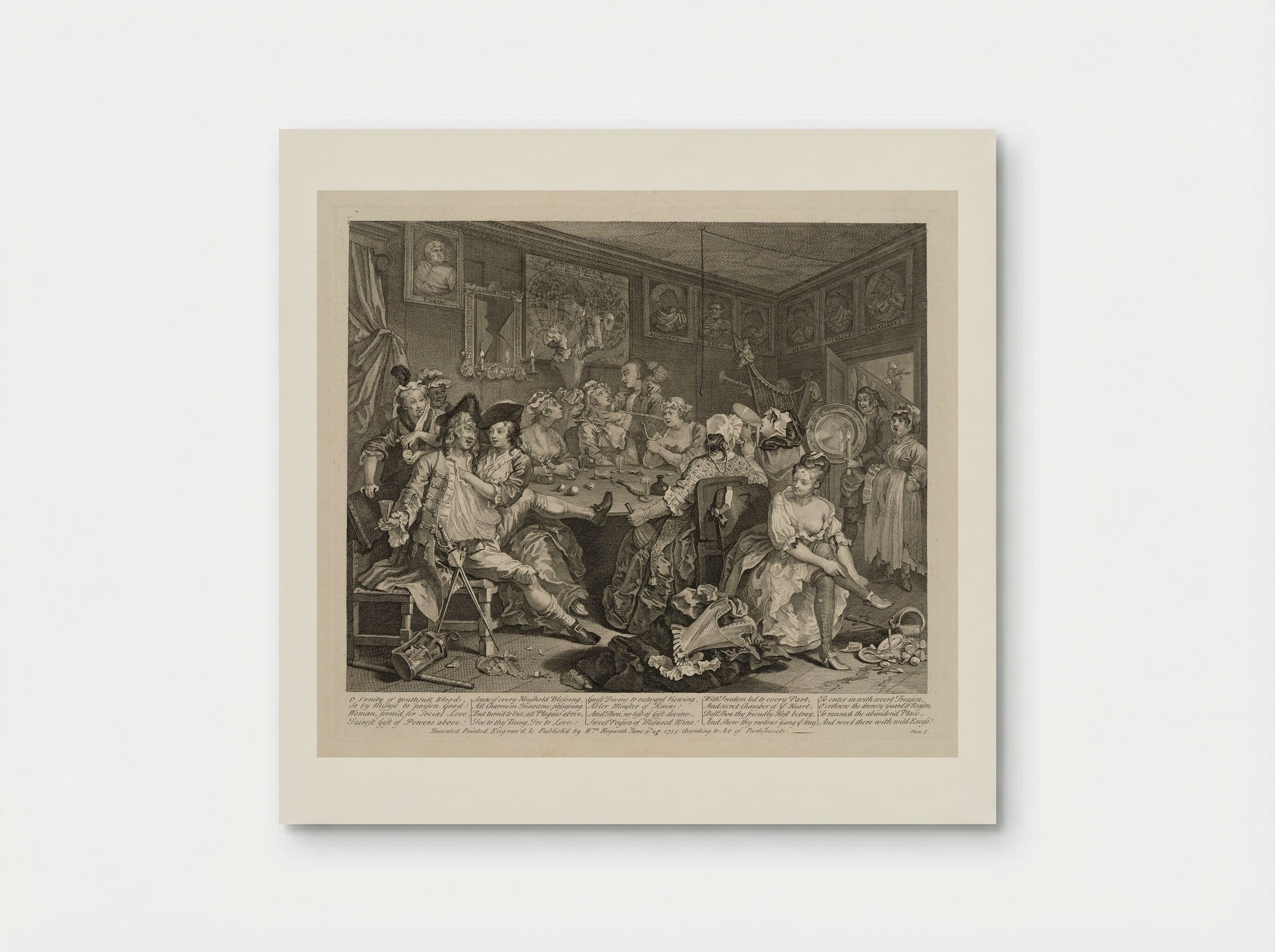 The Rake Attends an Orgy at the Rose Tavern - William Hogarth - Poster