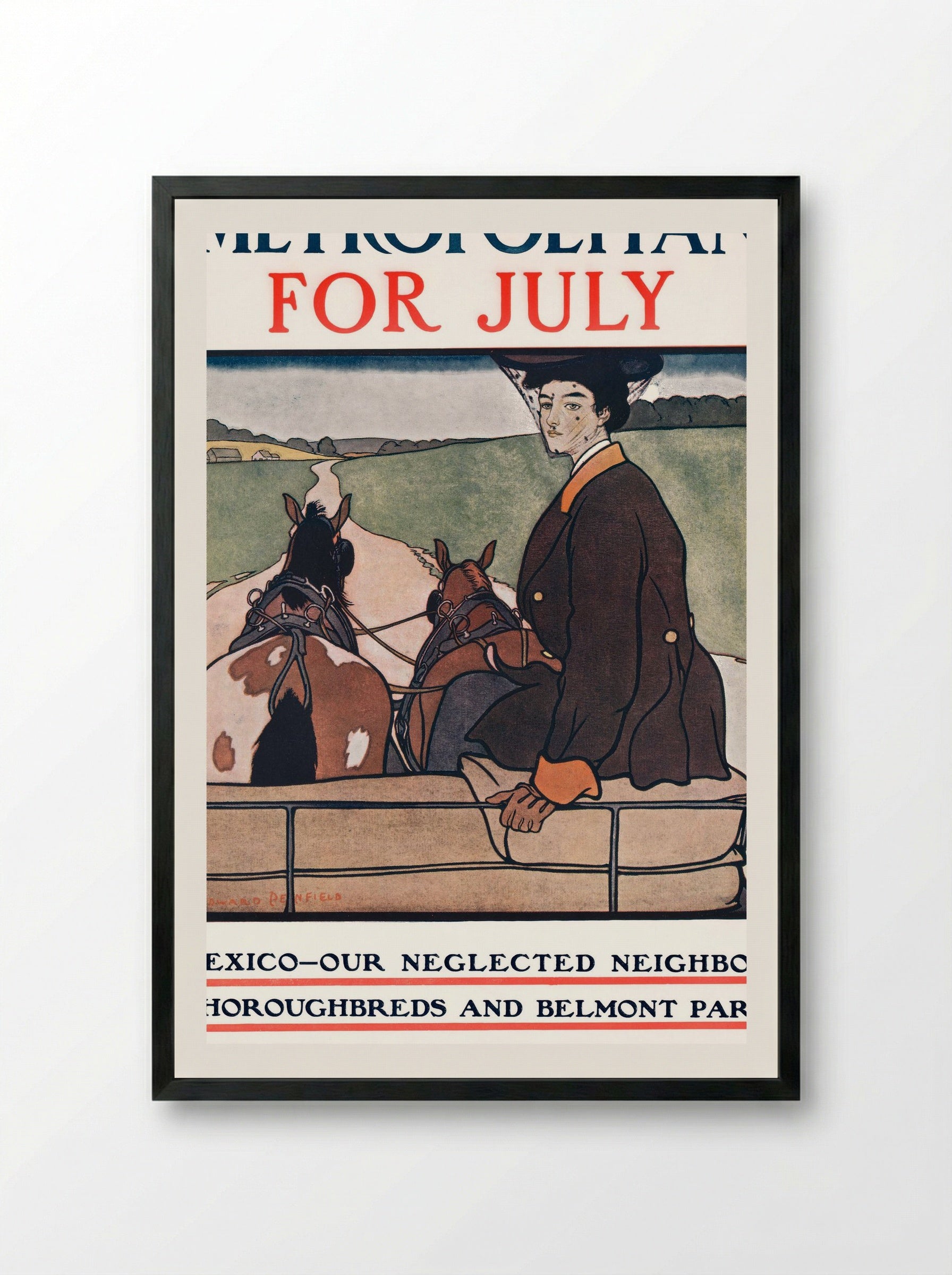 Metropolitan for July - Edward Penfield - Framed Print Black
