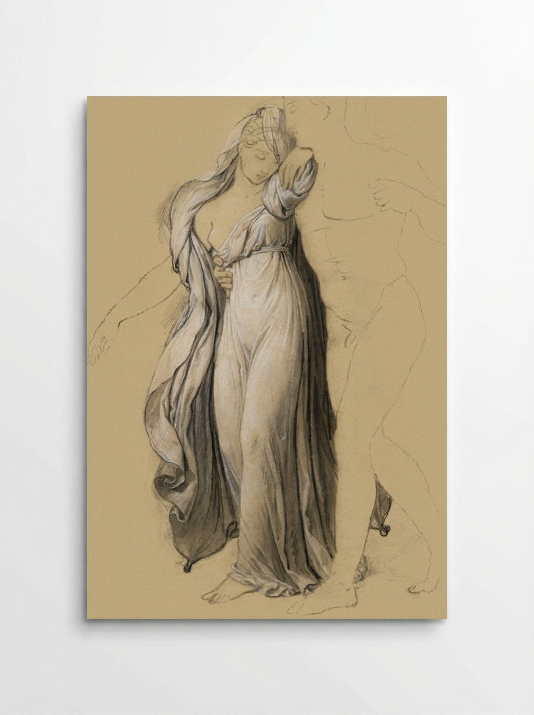 Drapery Study for Castor and Pollux Freeing Helen - Joseph-Ferdinand Lancrenon - Poster
