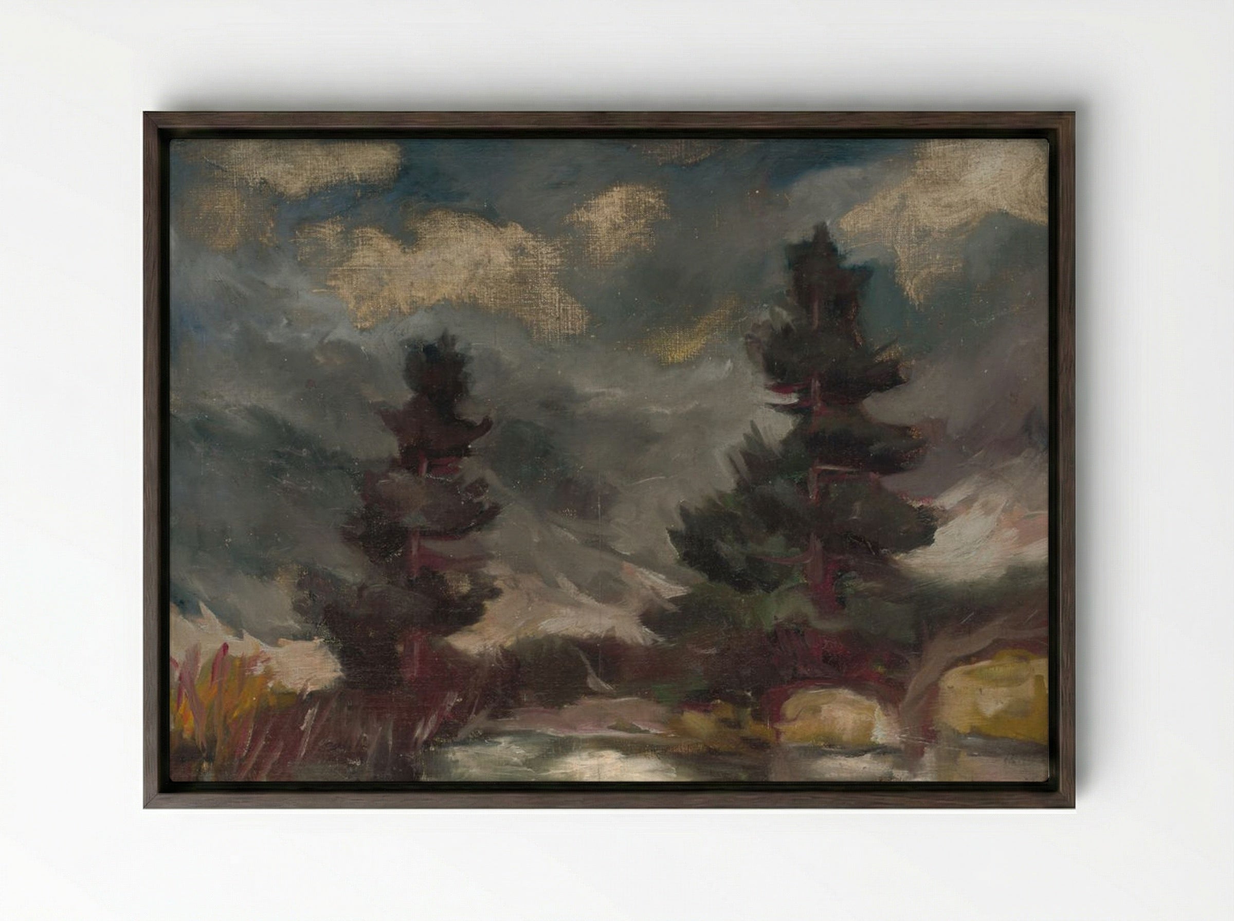 Tatra Landscape - Zolo Palugyay - Framed Canvas Dark Wood