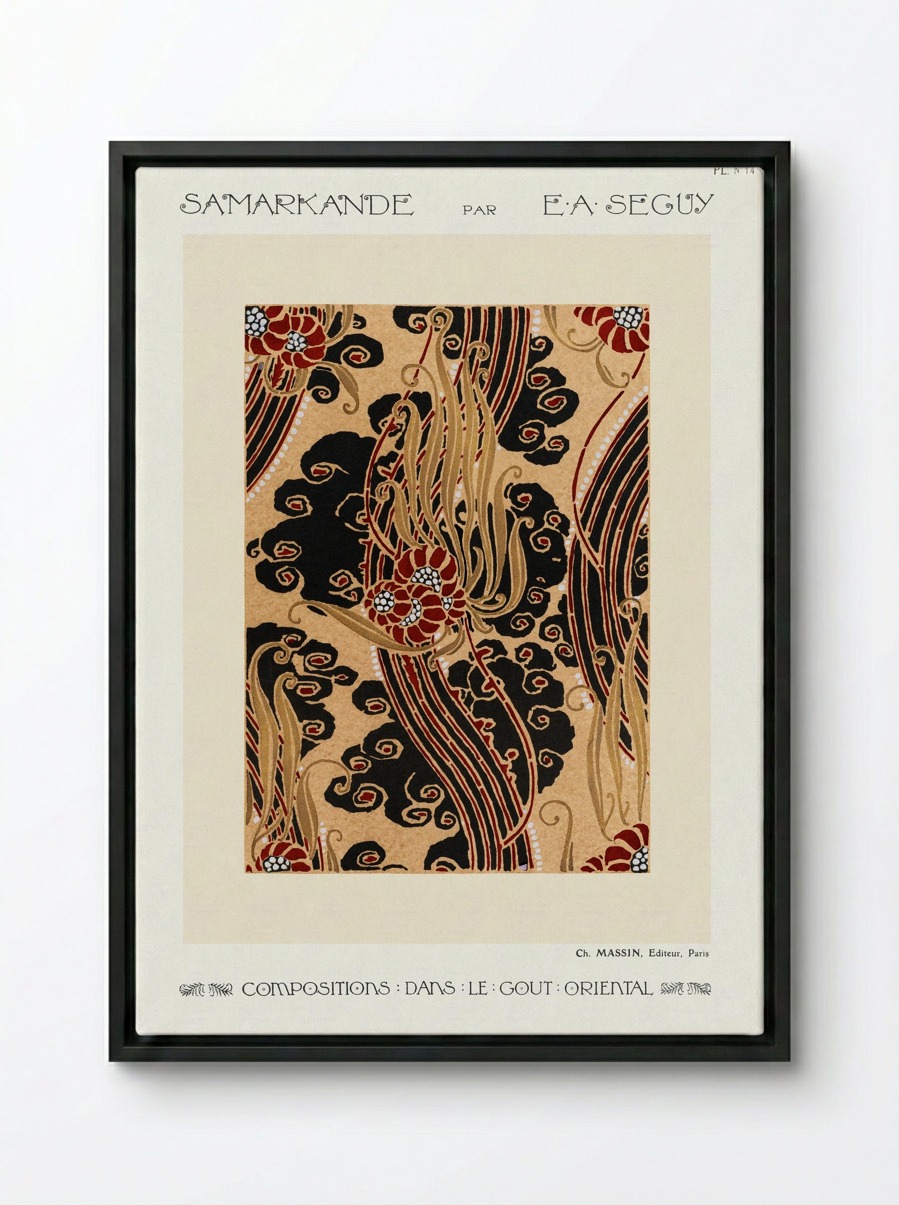 Samarkande (Plate 14, Compositions in the Oriental Style) - Émile-Allain Séguy - Framed Canvas Black