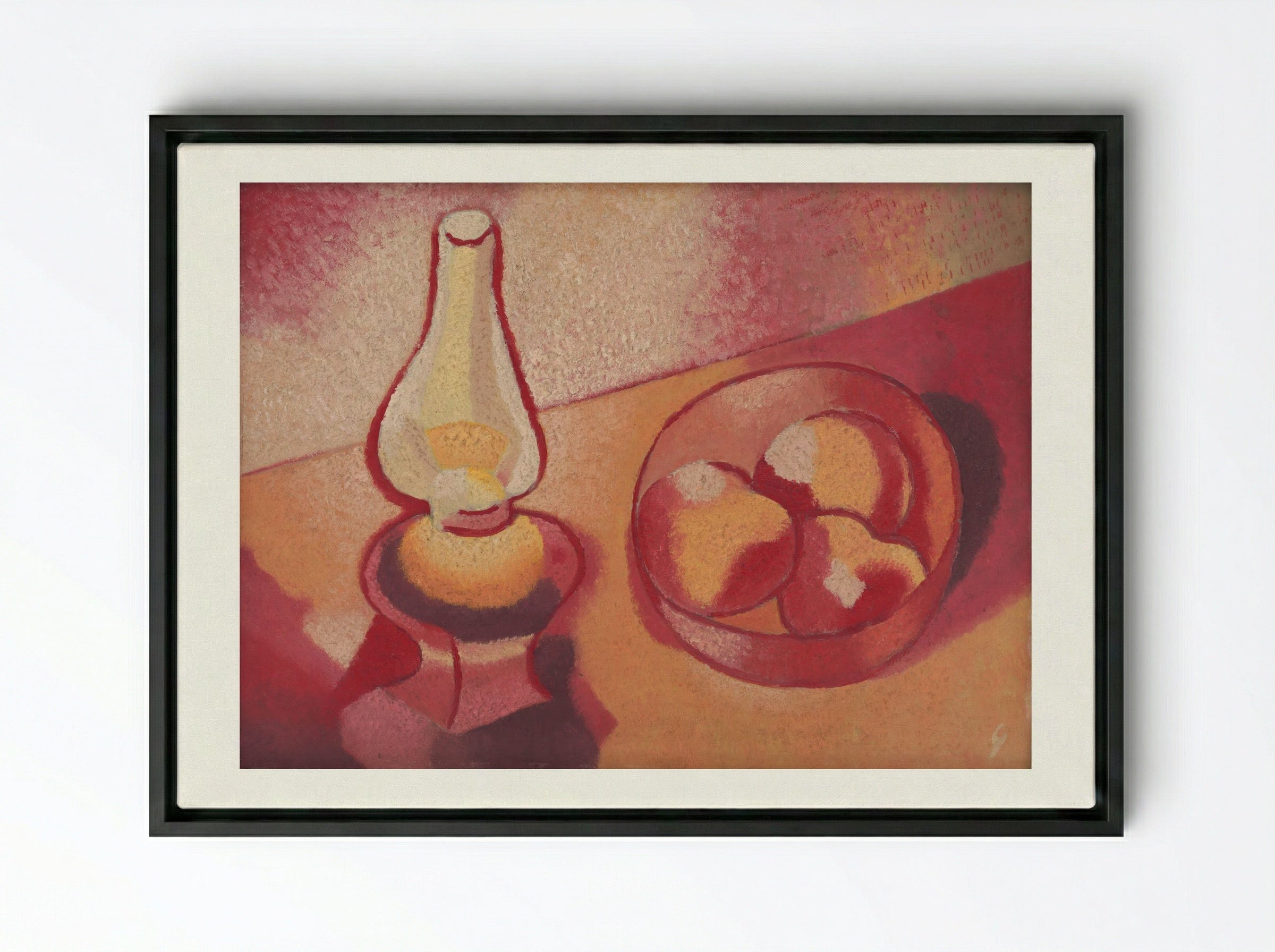 Still Life with a Lamp - Mikuláš Galanda - Framed Canvas Black