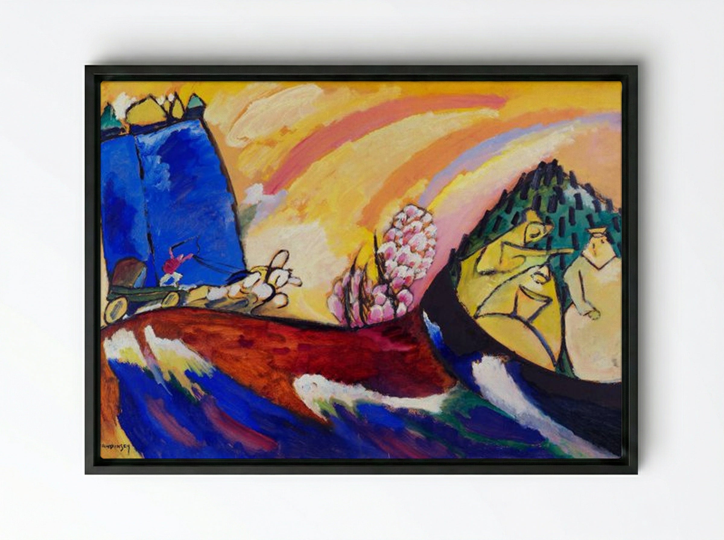 Painting with Troika - Wassily Kandinsky - Framed Canvas Black