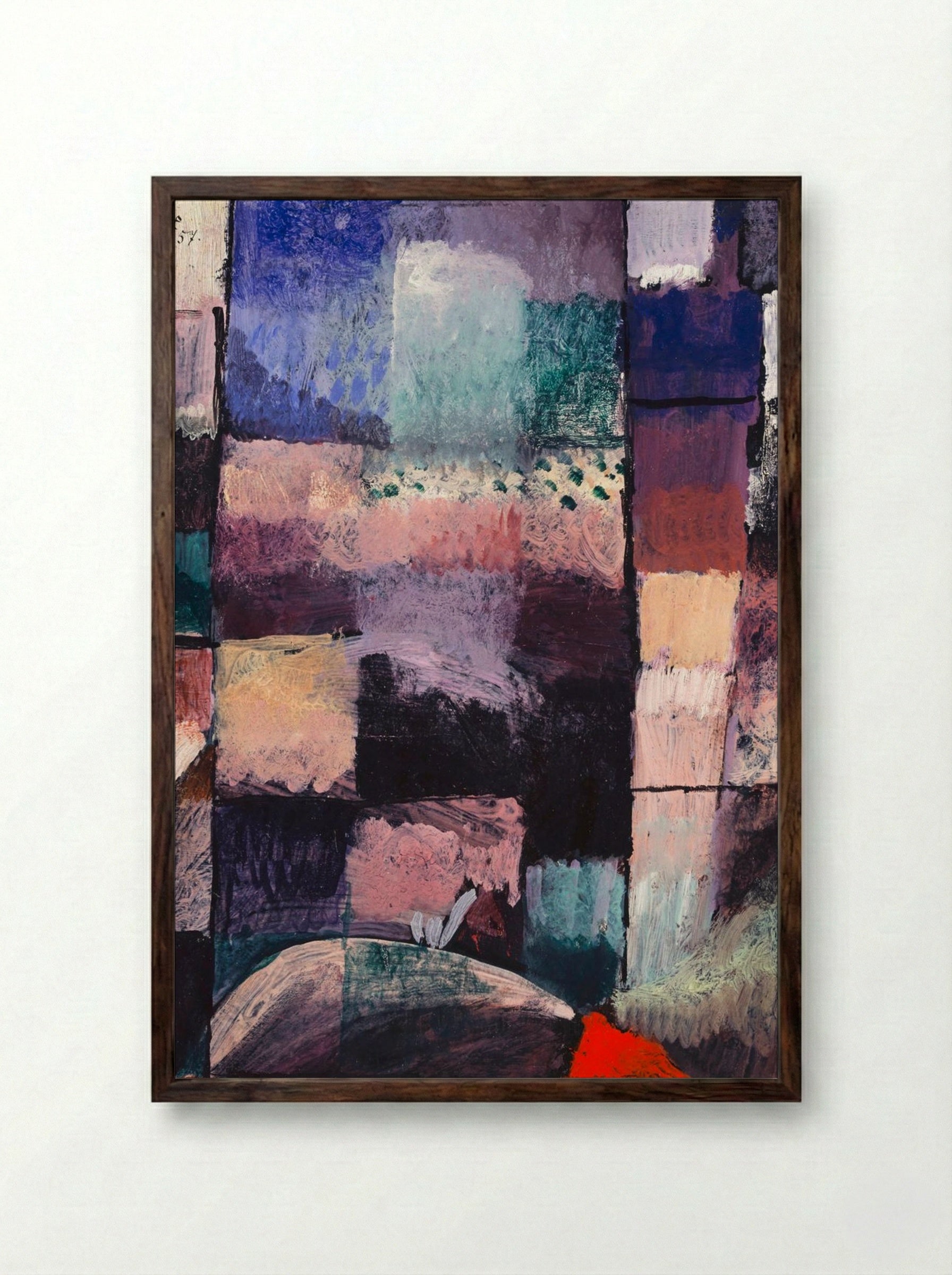 About a Motif from Hammamet - Paul Klee - Framed Print Dark Wood