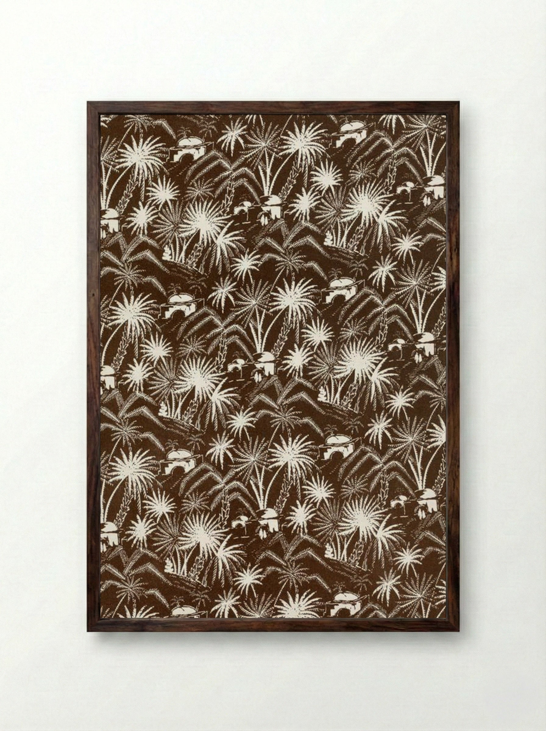 White Palm Trees - Charles Goy - Framed Print Dark Wood