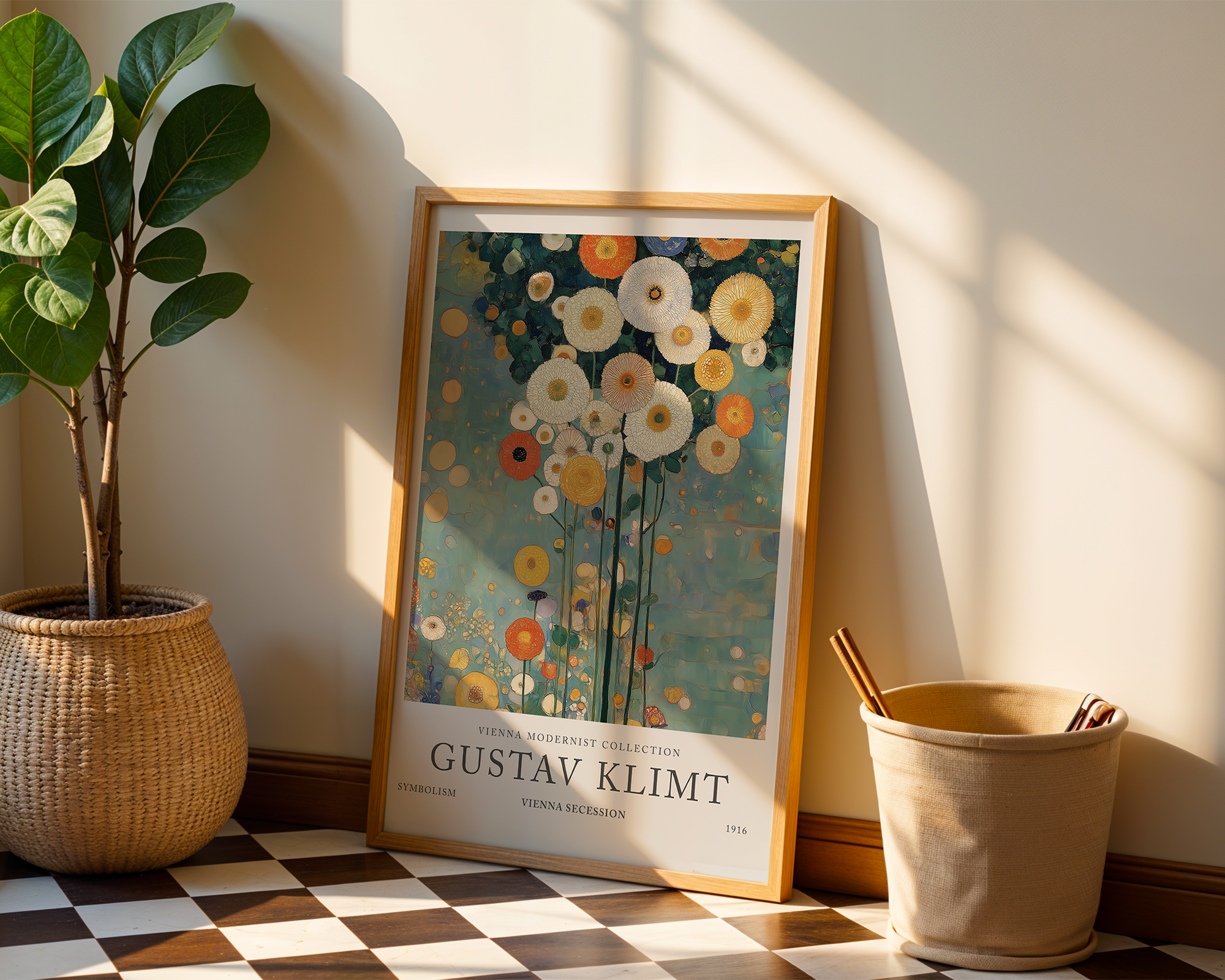 florals-in-blue-gustav-klimt mockup