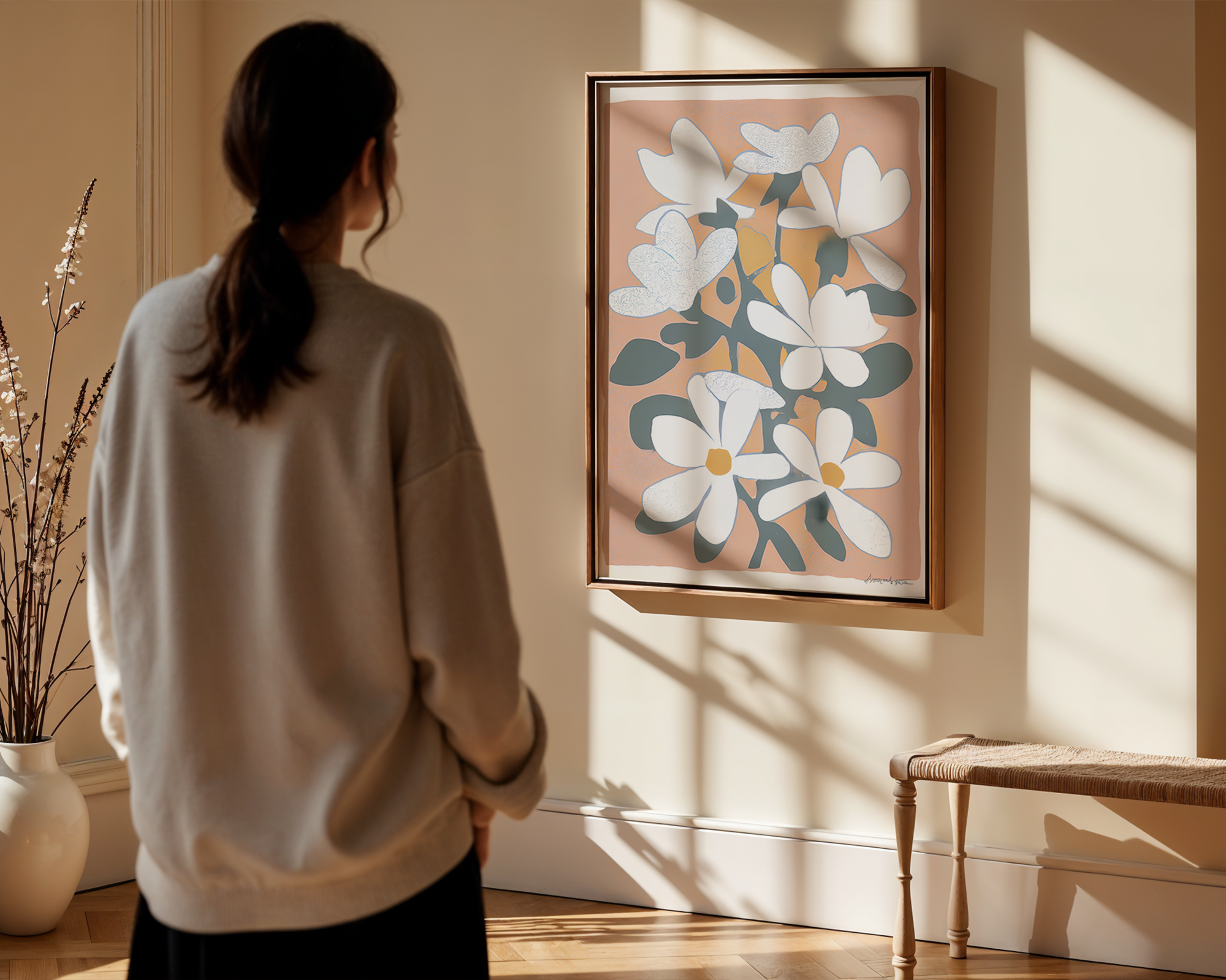 magnolia-field-soft-bloom-floral-art-print mockup