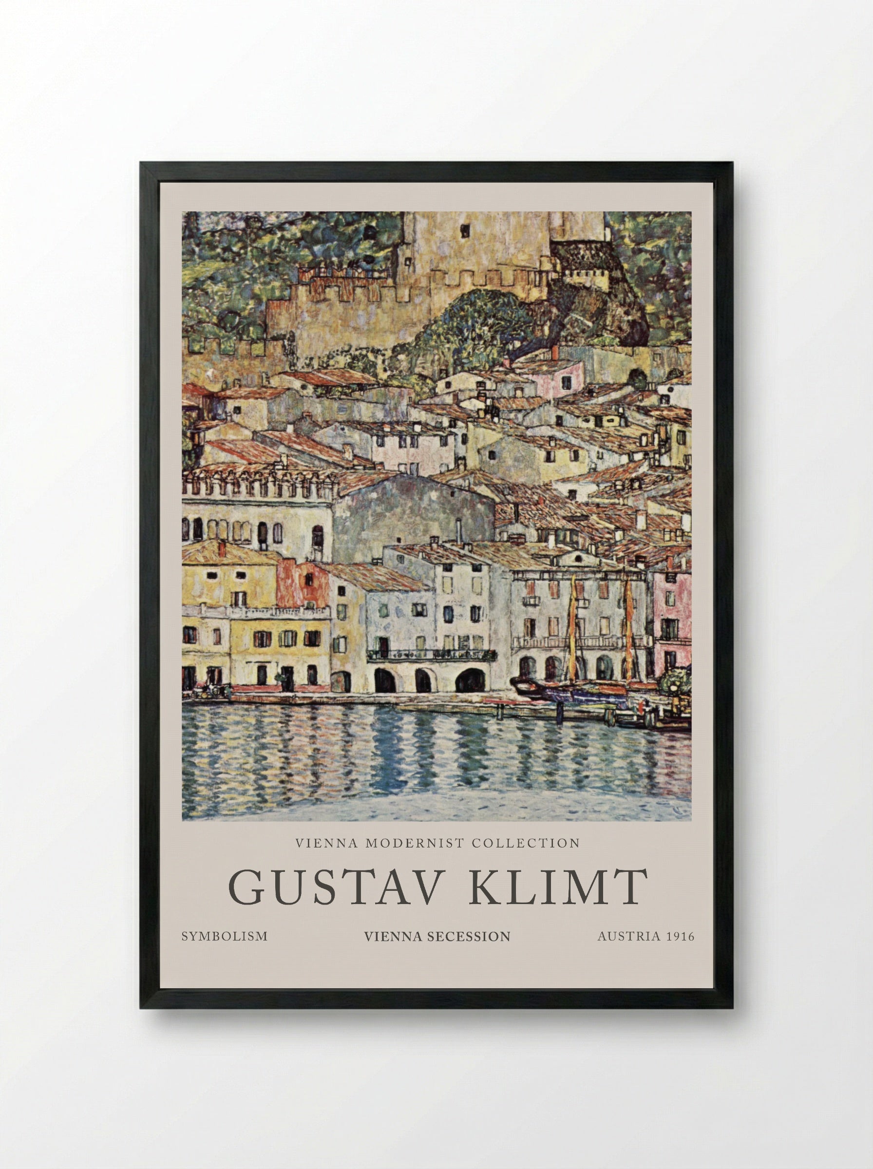 Malcesine am Gardasee - Gustav Klimt - Framed Print Black