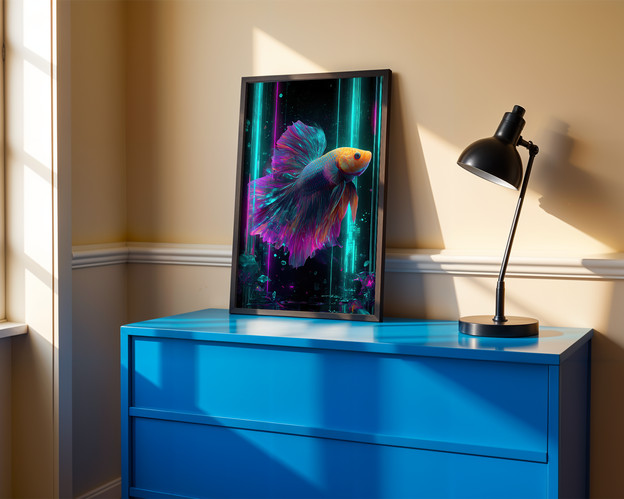 neon-betta-no1-radiant-glowfish-in-cyan-magenta mockup