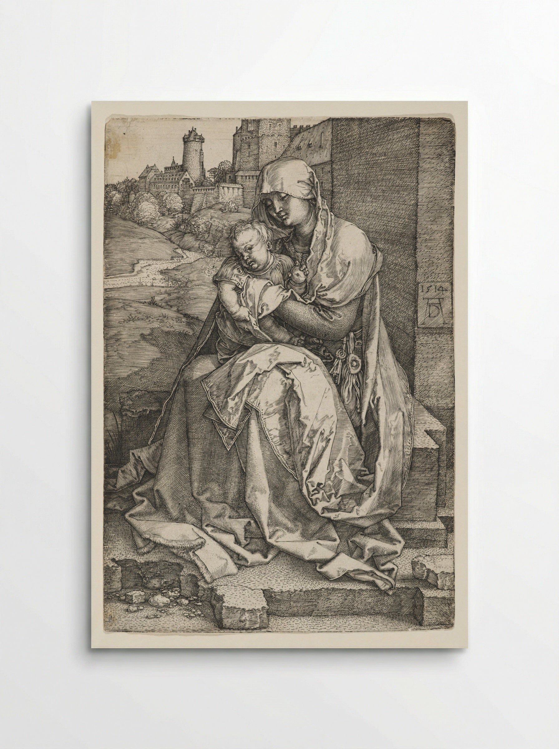 Virgin Sitting by a Wall - Albrecht Dürer - Poster