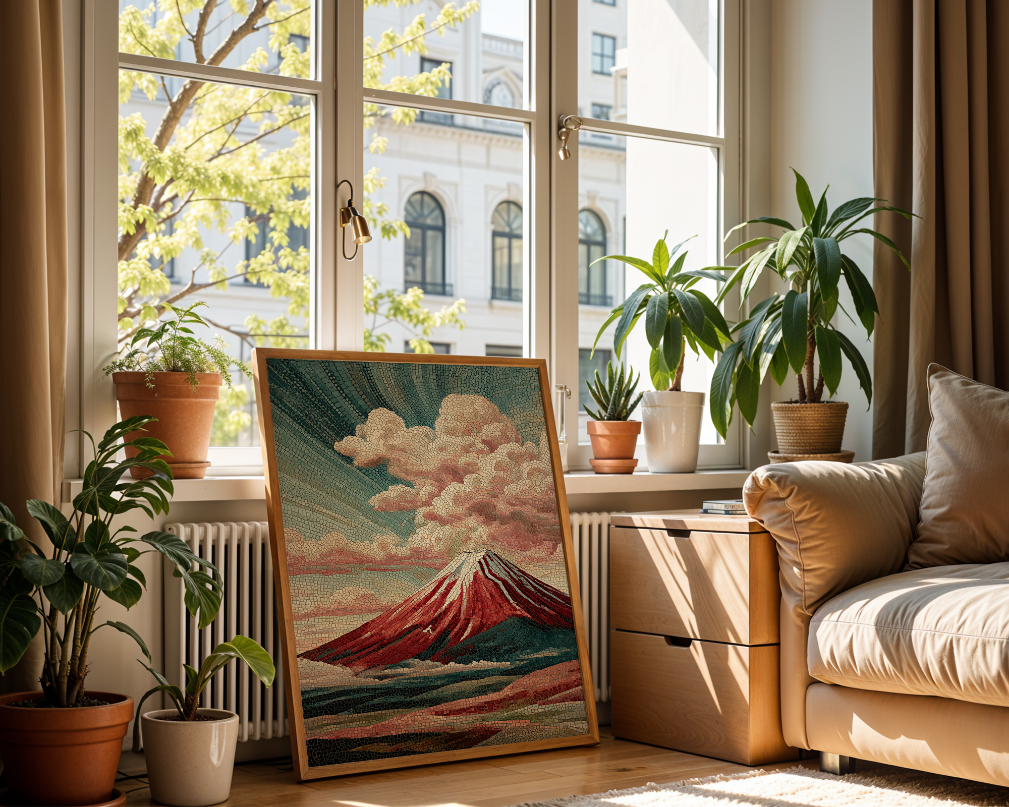 red-fuji-in-autumn-japanese-mosaic-print mockup