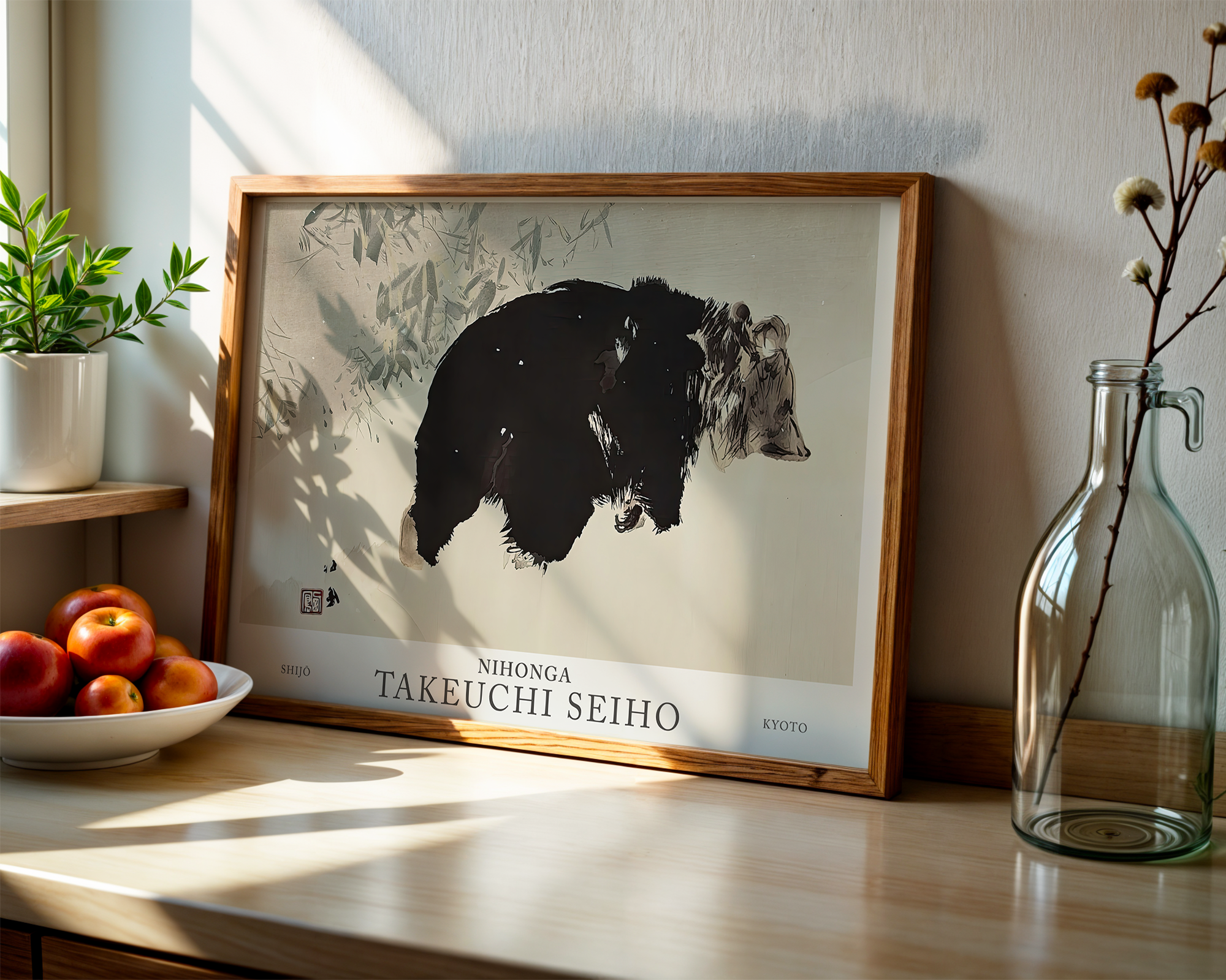 seiho-twelve-fuji-bear-in-the-snow-modern-print-reproduction mockup