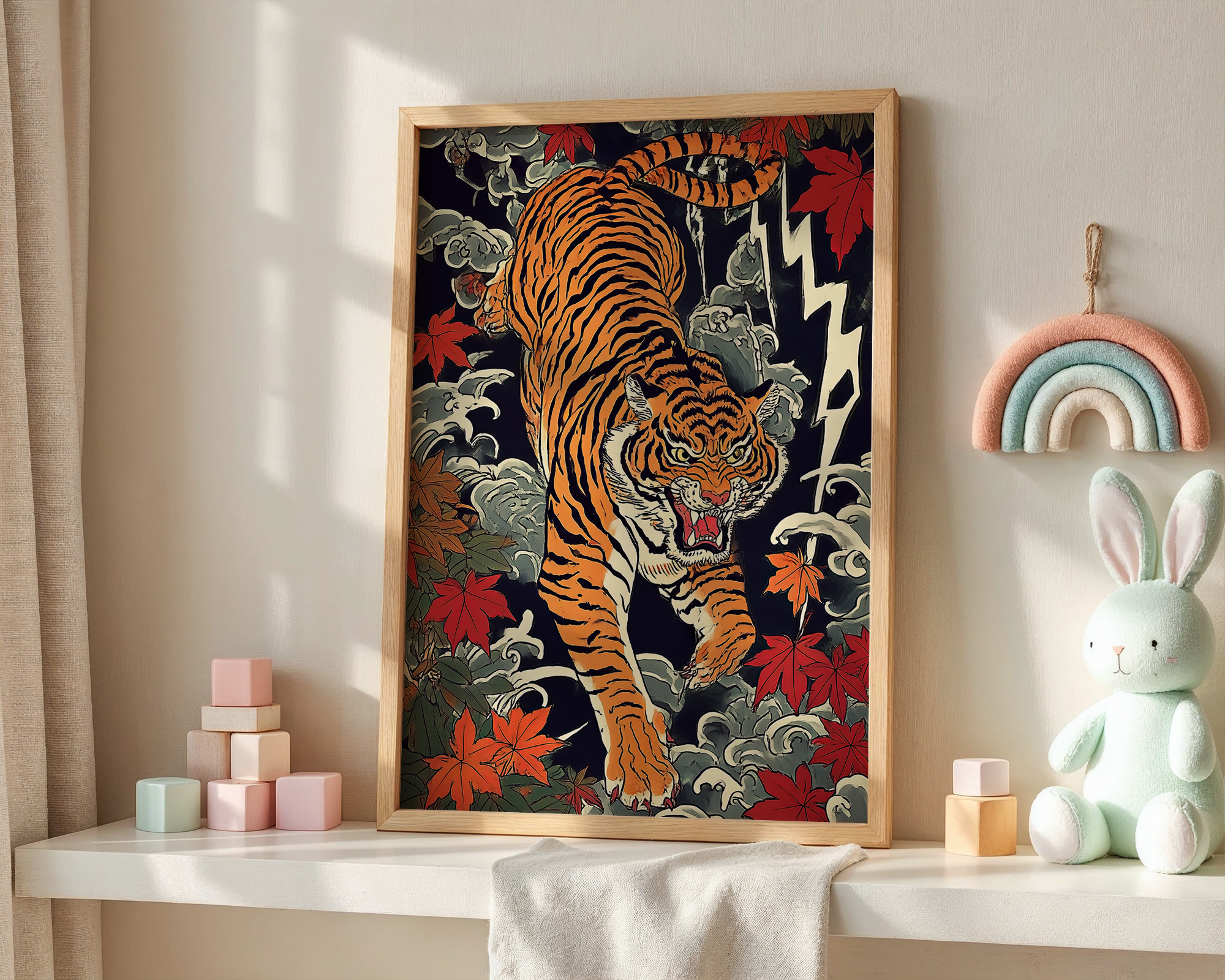 tiger-among-maple-leaves mockup
