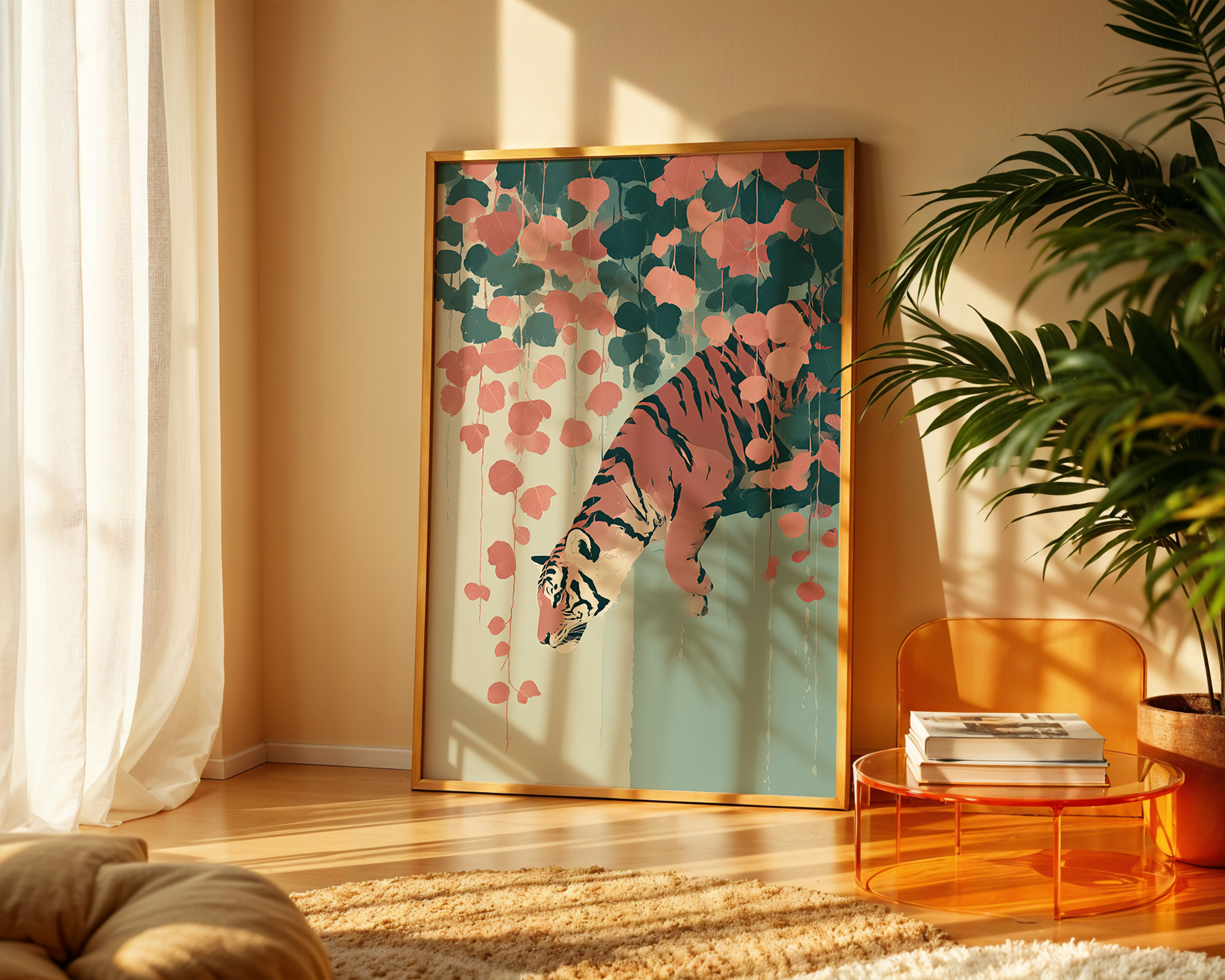 tiger-among-vines-dreamlike-jungle-art-print mockup