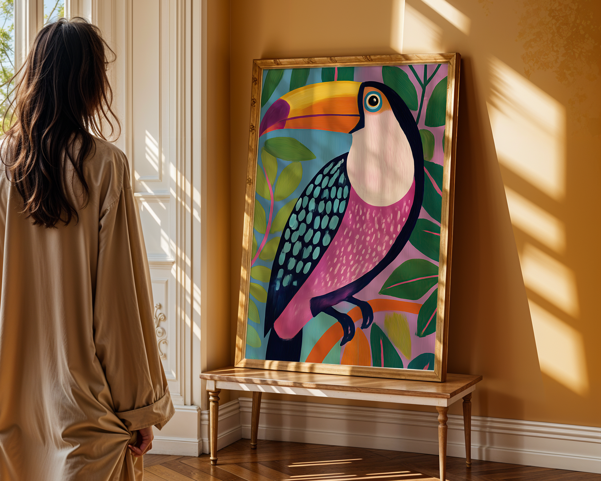 tropical-toucan-colour-burst-art-print mockup