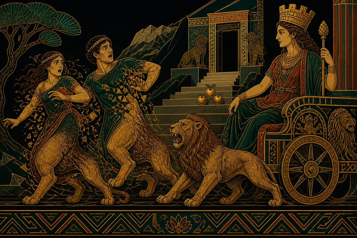 Original illustration for Cybele Punishes Atalanta and Hippomenes