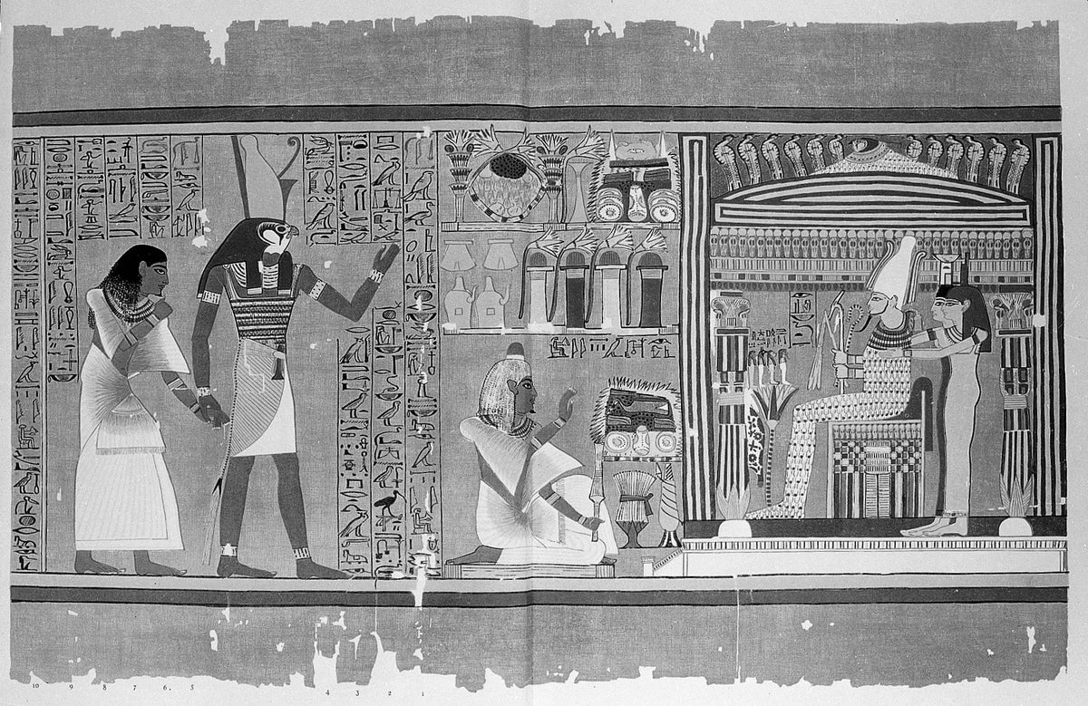 Book of the Dead, The presentation of Ani to Osirir. Wellcome L0005450