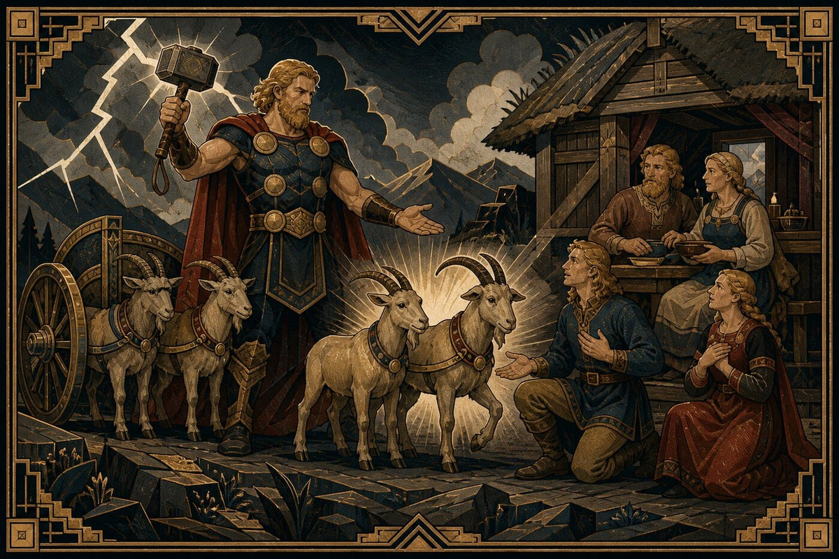 Original illustration for Thor’s Goats and the Broken Bone