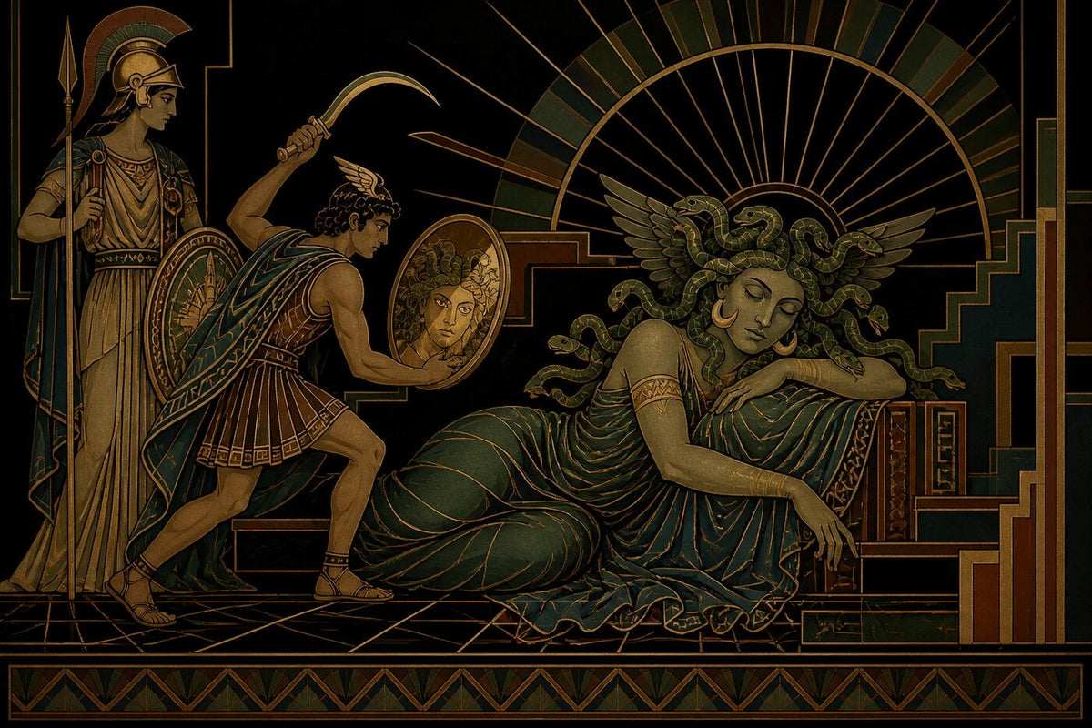 Original illustration for Perseus Beheads Medusa