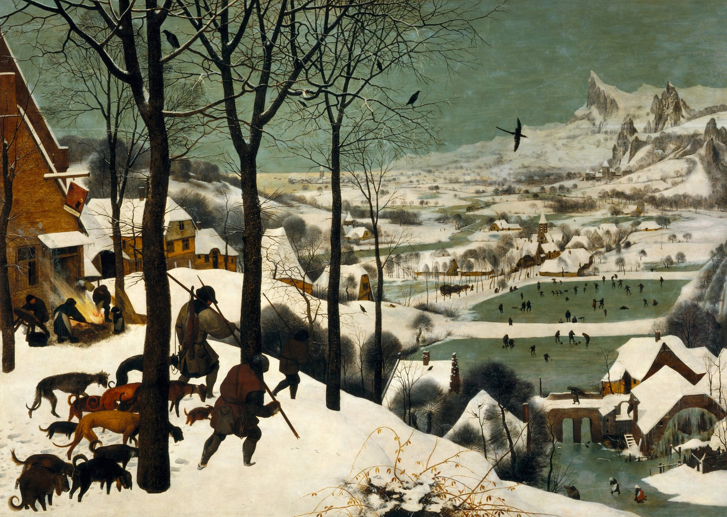 Pieter Bruegel the Elder, Hunters in the Snow, 1565. Oil on panel. Kunsthistorisches Museum, Vienna.