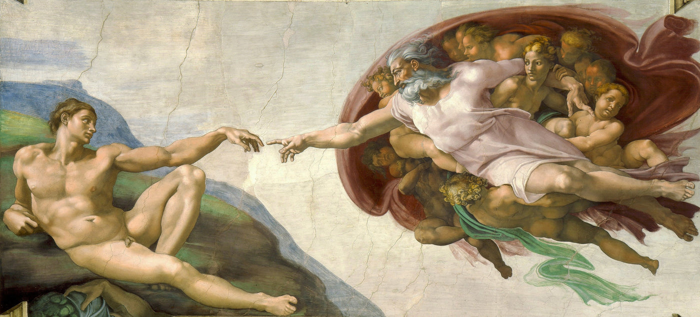 Michelangelo, The Creation of Adam (detail), c. 1512. Sistine Chapel ceiling, Vatican.