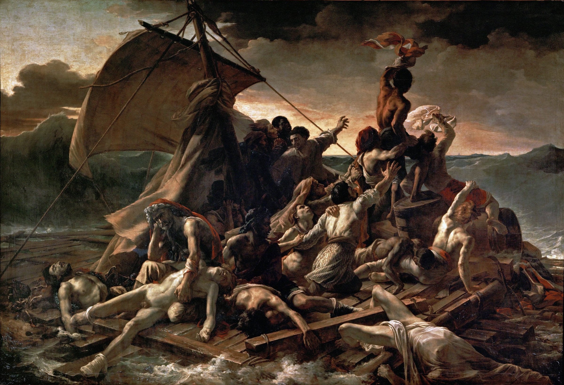Théodore Géricault, The Raft of the Medusa, 1818-19. Oil on canvas, 4.91 × 7.16 m. Musée du Louvre, Paris.