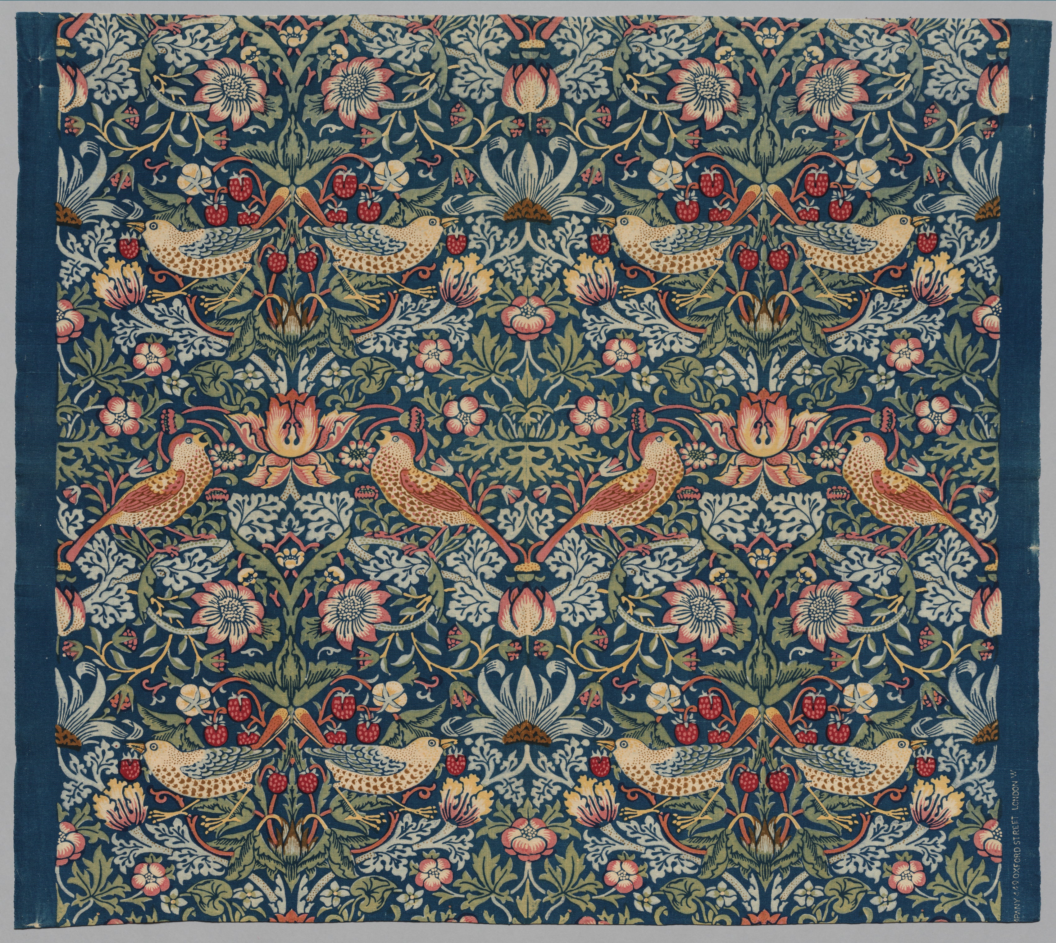 Strawberry Thief textile design by William Morris, 1883