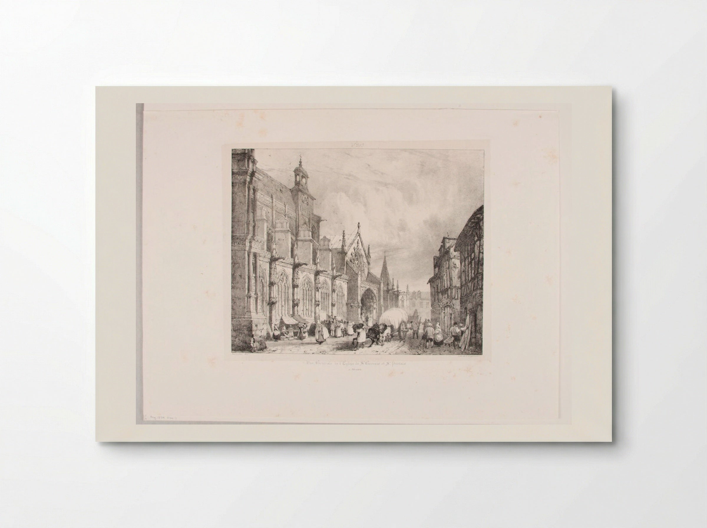 General View of the Church of Saint Gervais and Saint Protais at Gisors - Richard Parkes Bonington - Poster