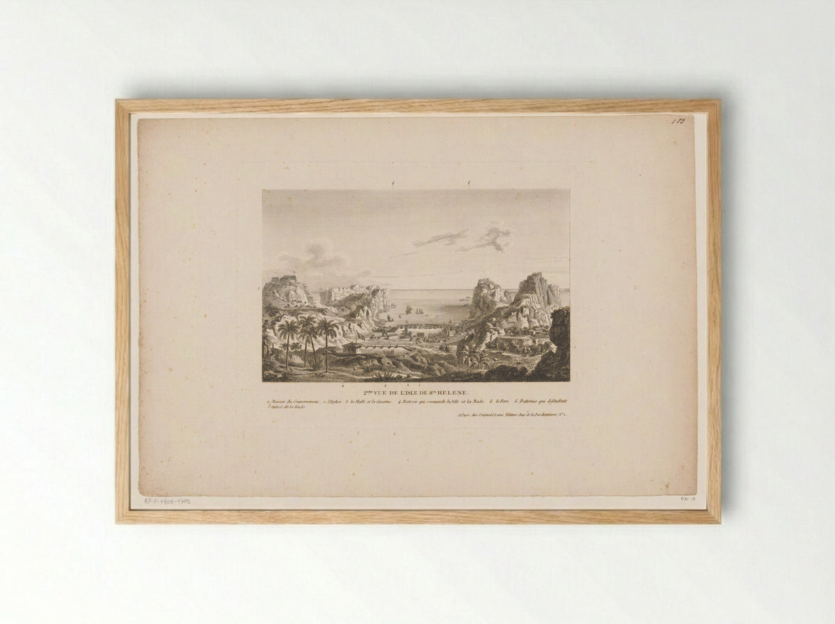 2ème Vue de l'Isle de St. Hélène - Jean Jérôme Baugean - Framed Print Wood