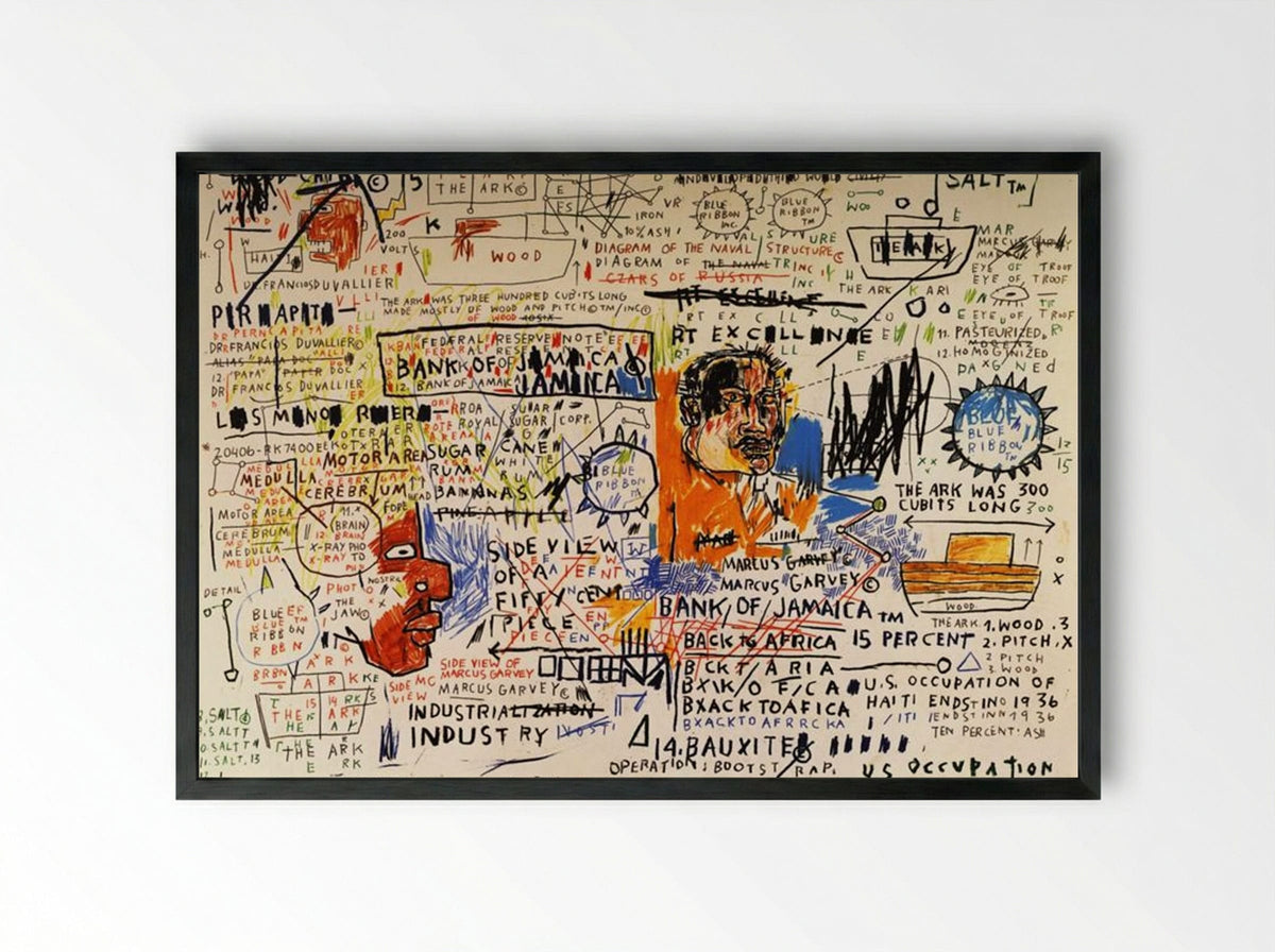 50 Cent Piece - Jean-Michel Basquiat - Framed Print Black
